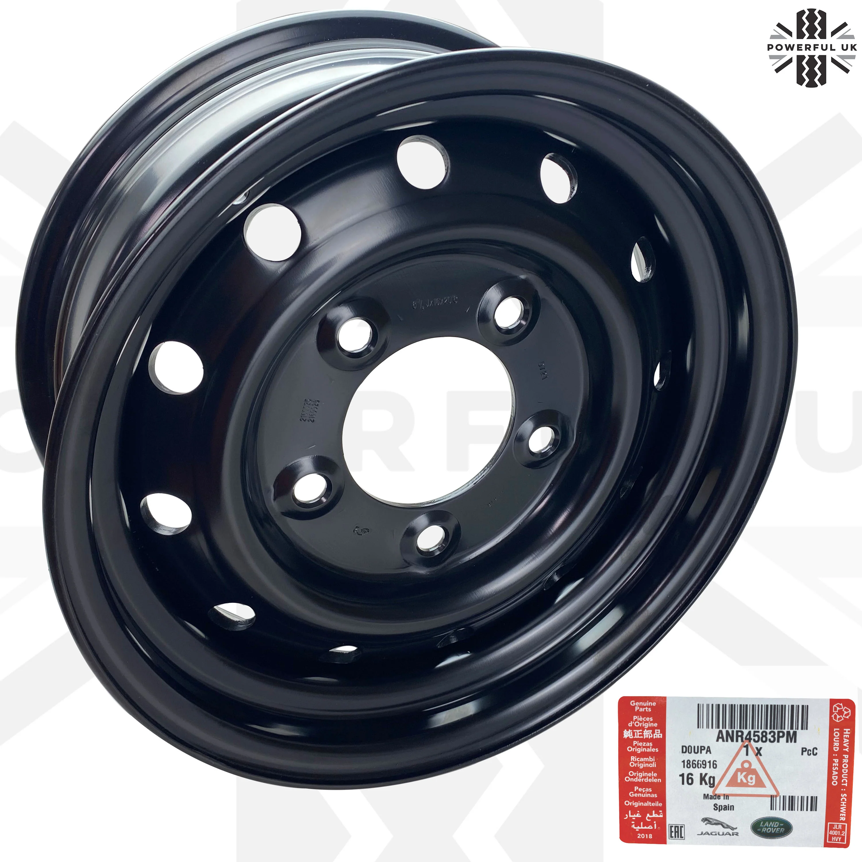 16" Heavy Duty Steel Wheel -Primer - for Classic Land Rover Defender - Image 8