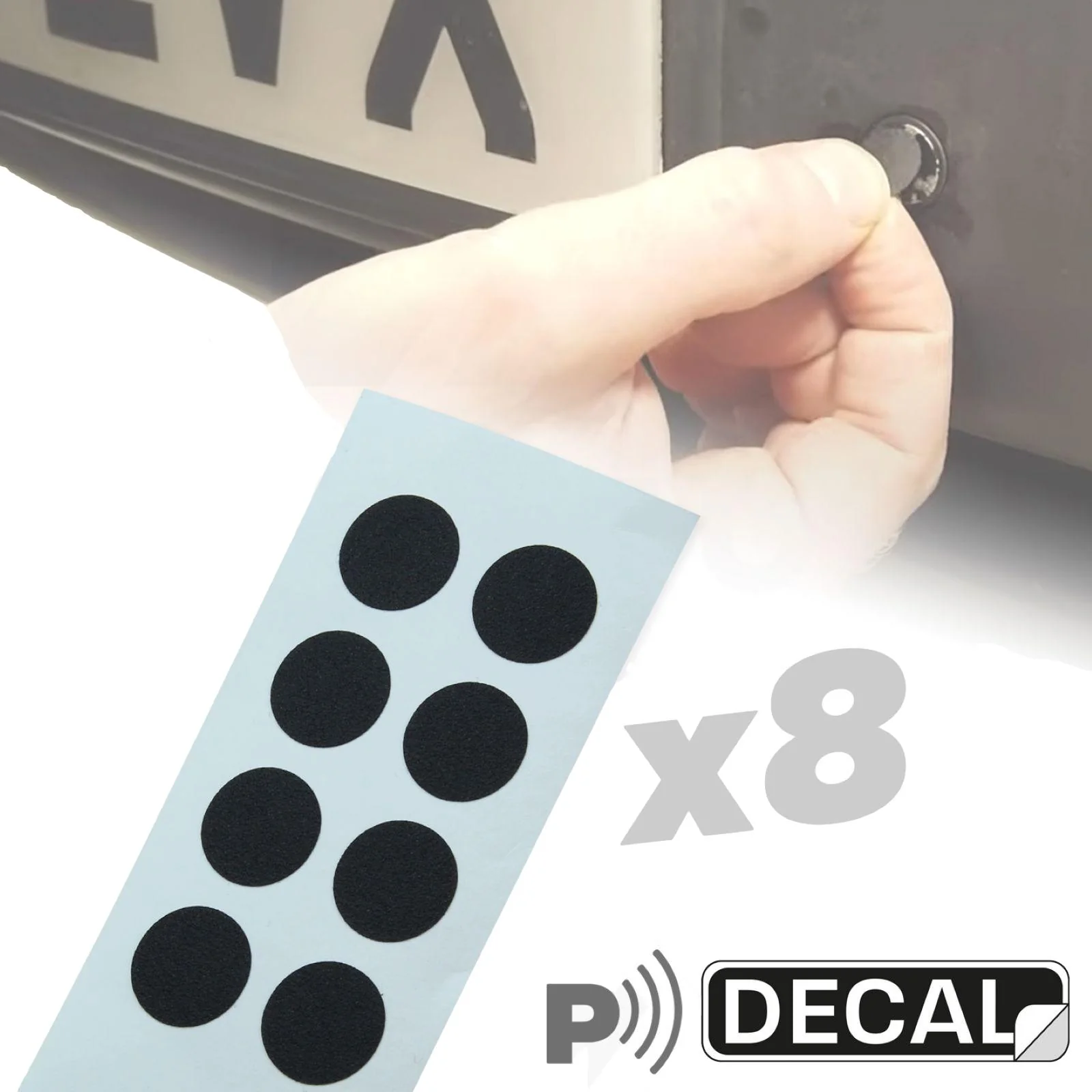 16mm Parking Sensor Cover Stickers x8 for Jaguar