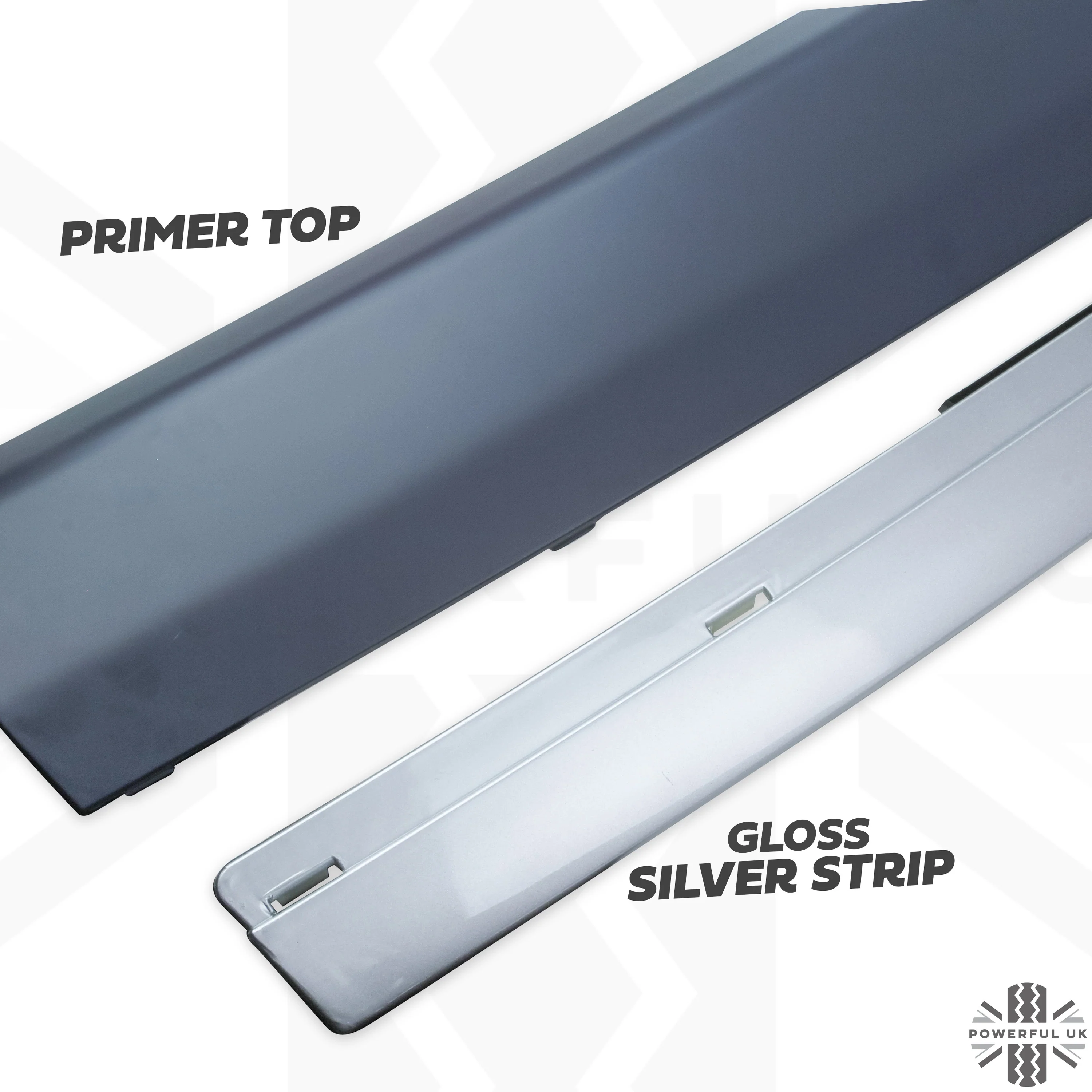 2012 style Tailgate Conversion for Range Rover Sport 05-11 - Primer/Gloss Silver Strip - Image 3