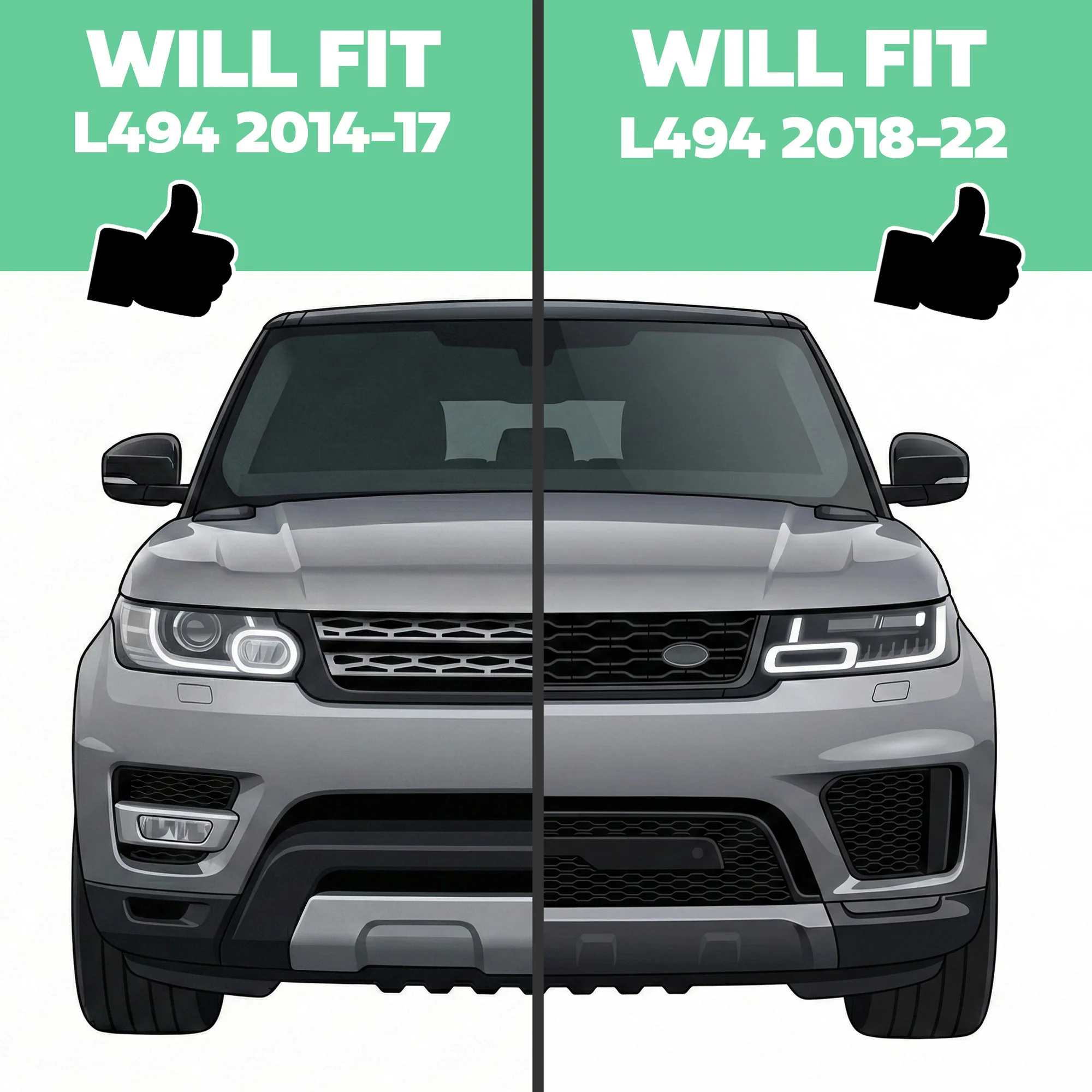 2018 Bonnet Vents (Pair) for Range Rover Sport L494 2018 - Gloss Black - Image 7