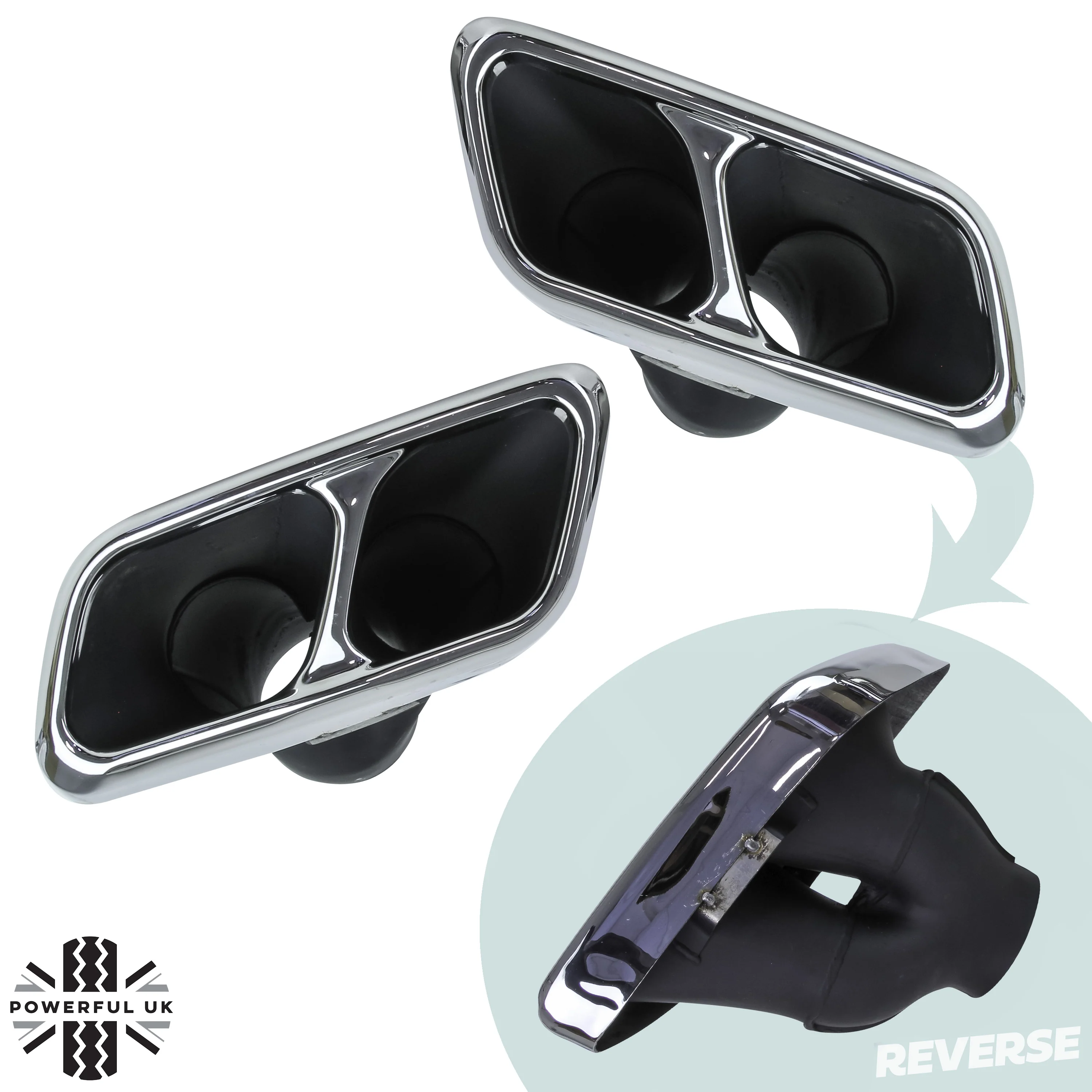 '2018 SVR' Style Exhaust Finishers for Range Rover Sport L494 '2018 onwards' - Stainless