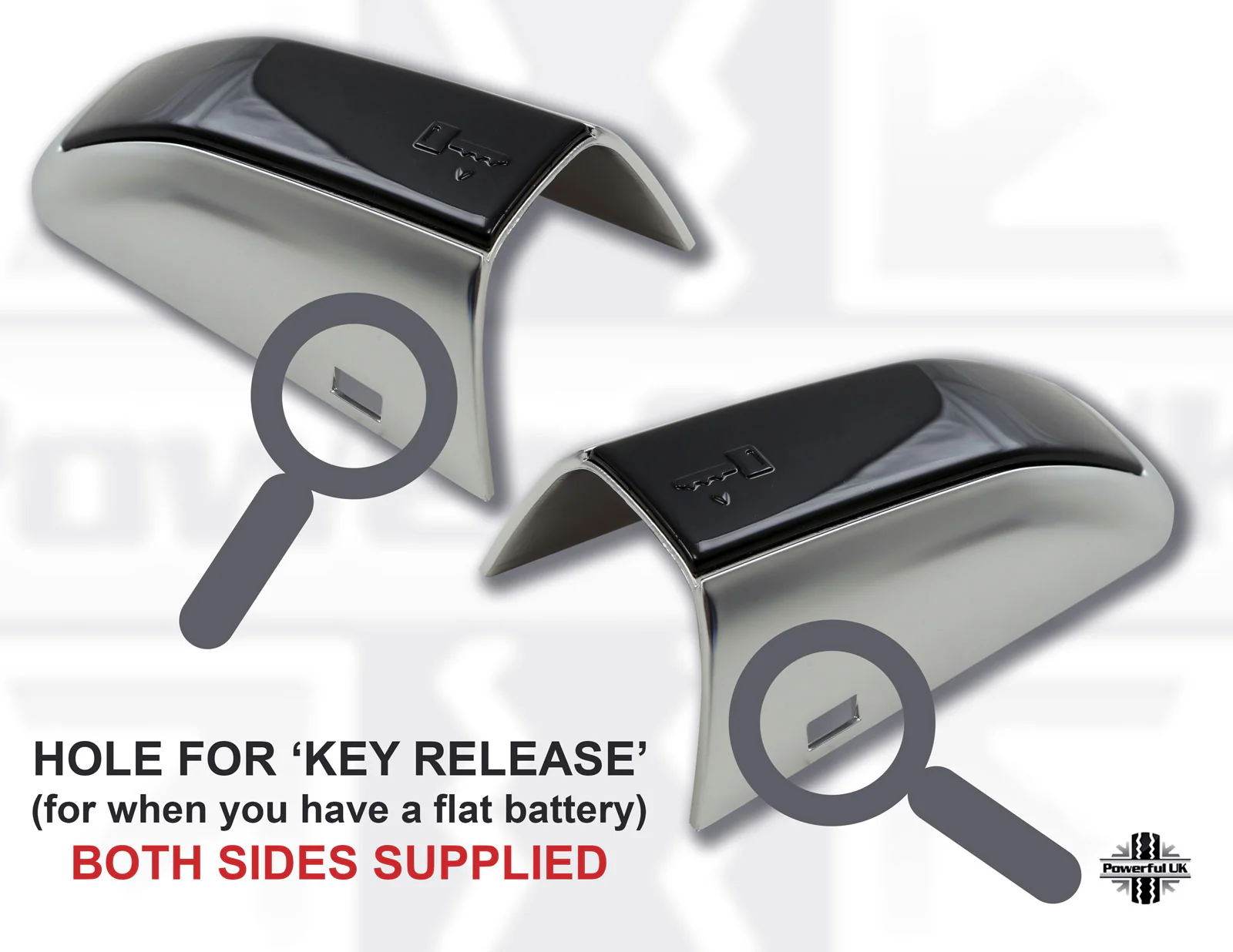2pc "Autobiography Style" Door Handle Covers for Range Rover Evoque L538 - Black/Black - Image 4
