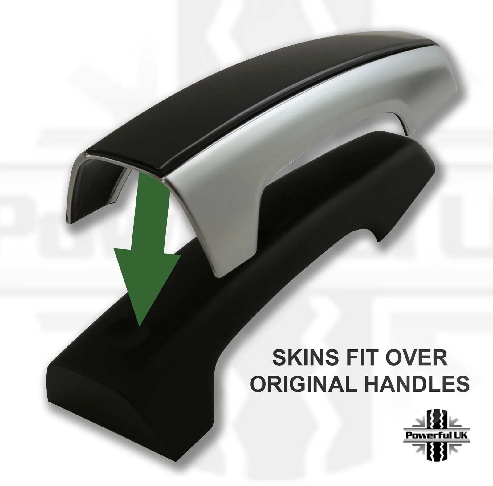 2pc "Autobiography Style" Door Handle Covers for Range Rover Evoque L538 - Black/Corris Grey - Image 3