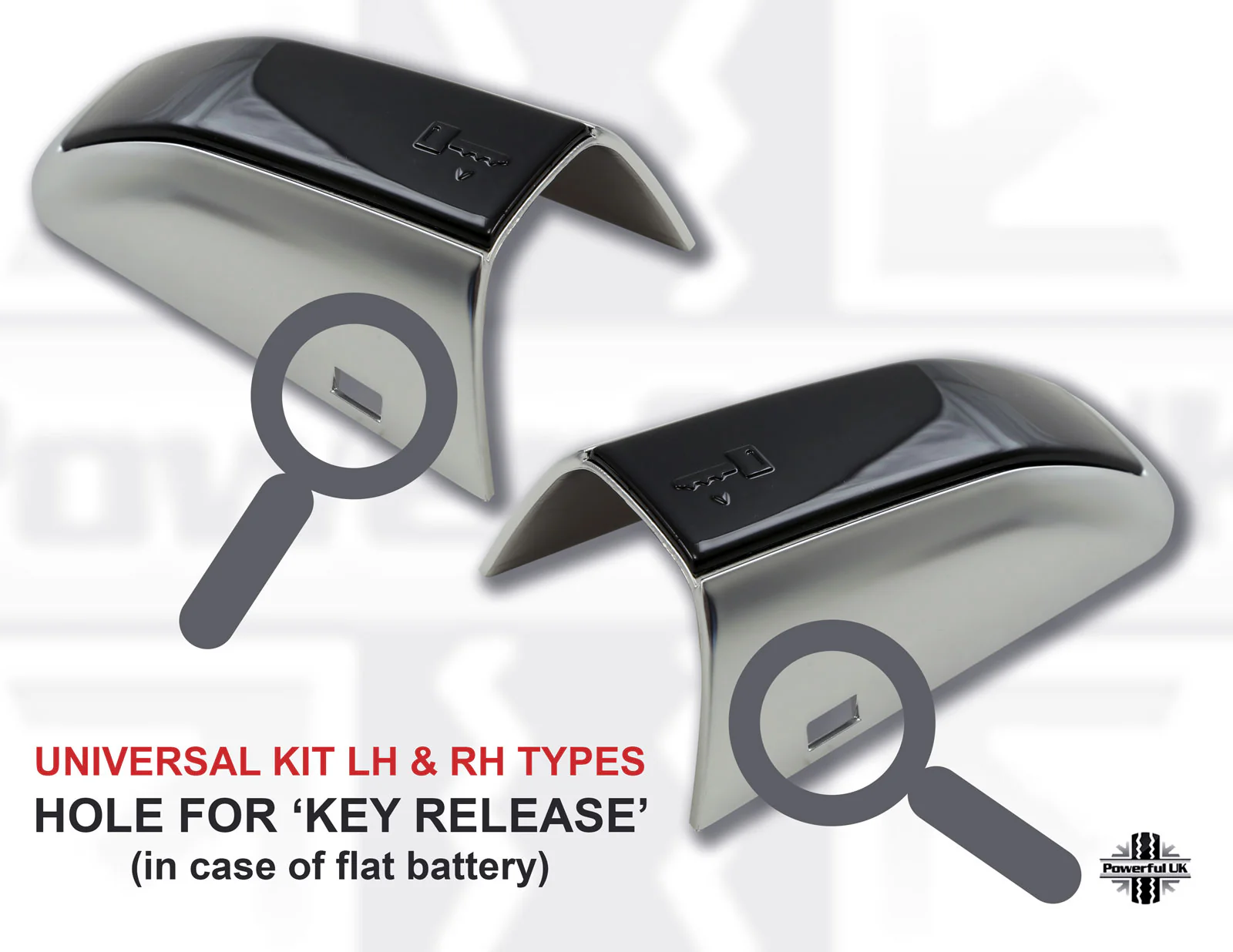 2pc "Autobiography Style" Door Handle Covers for Range Rover Evoque L538 - Black/Silver - Image 4