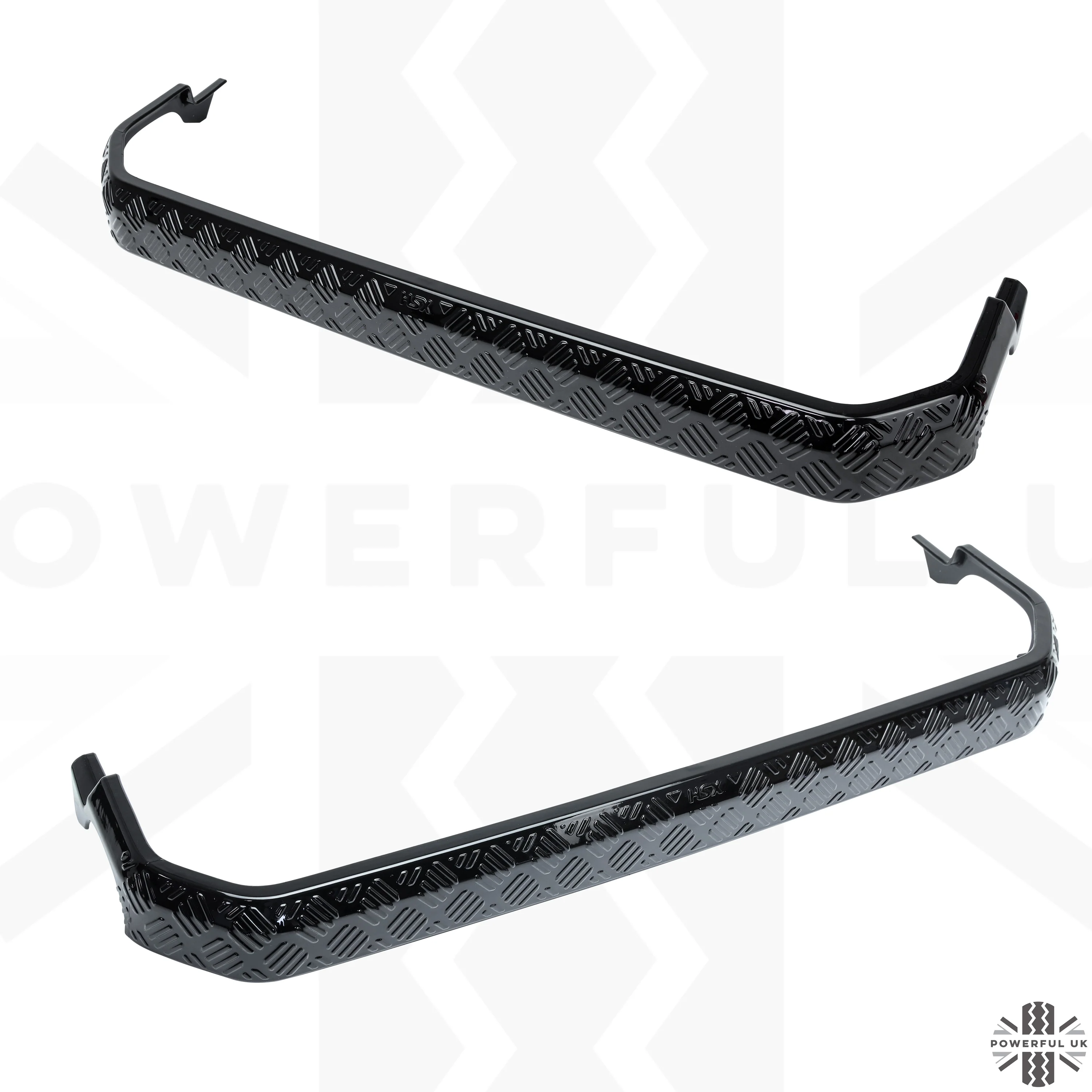 2x Chequer Plate Side Step Covers for Land Rover Defender L663 (90) - Gloss Black - Image 8
