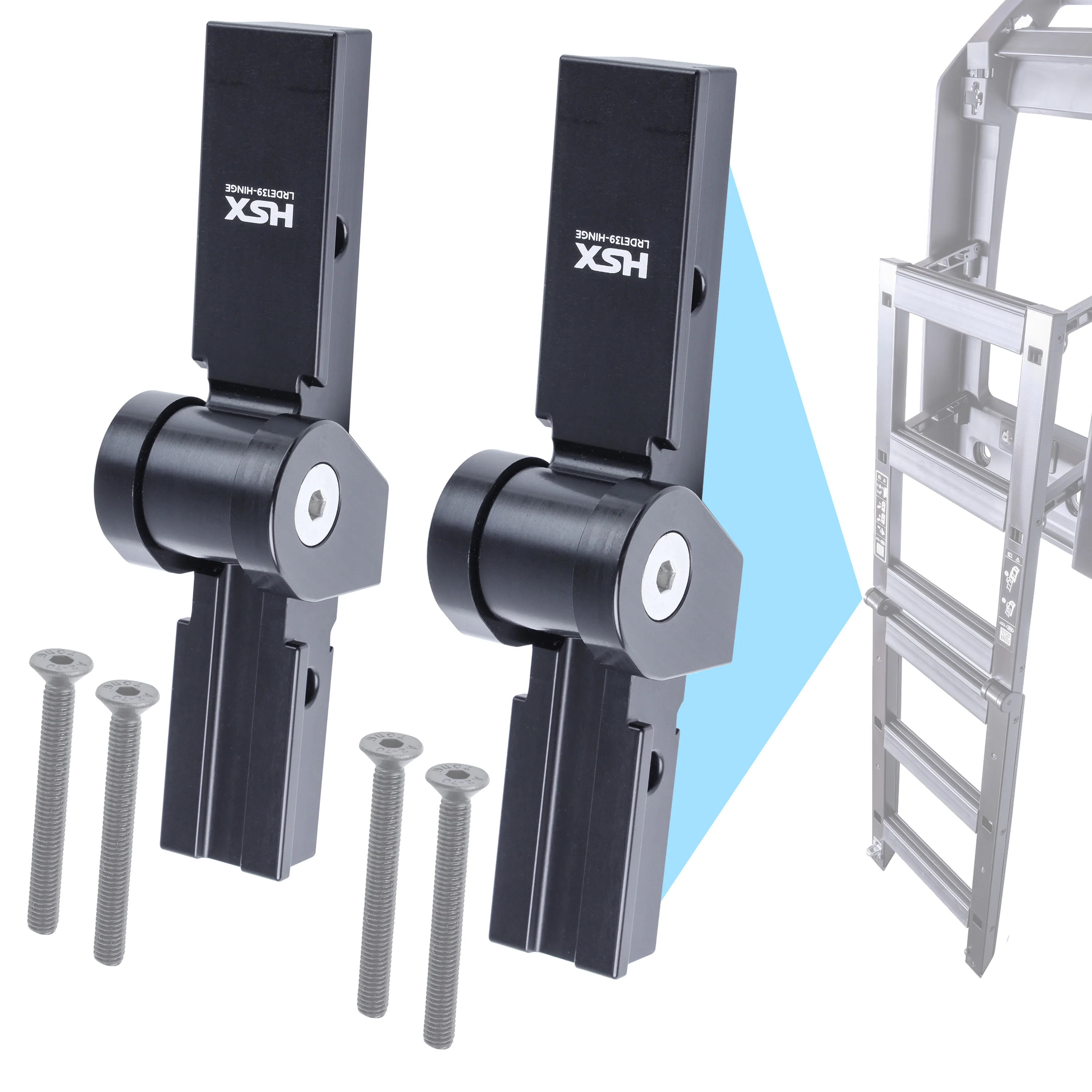 2x Replacement Hinges for Deployable Side Ladder for Land Rover Defender L663 - CNC aluminium