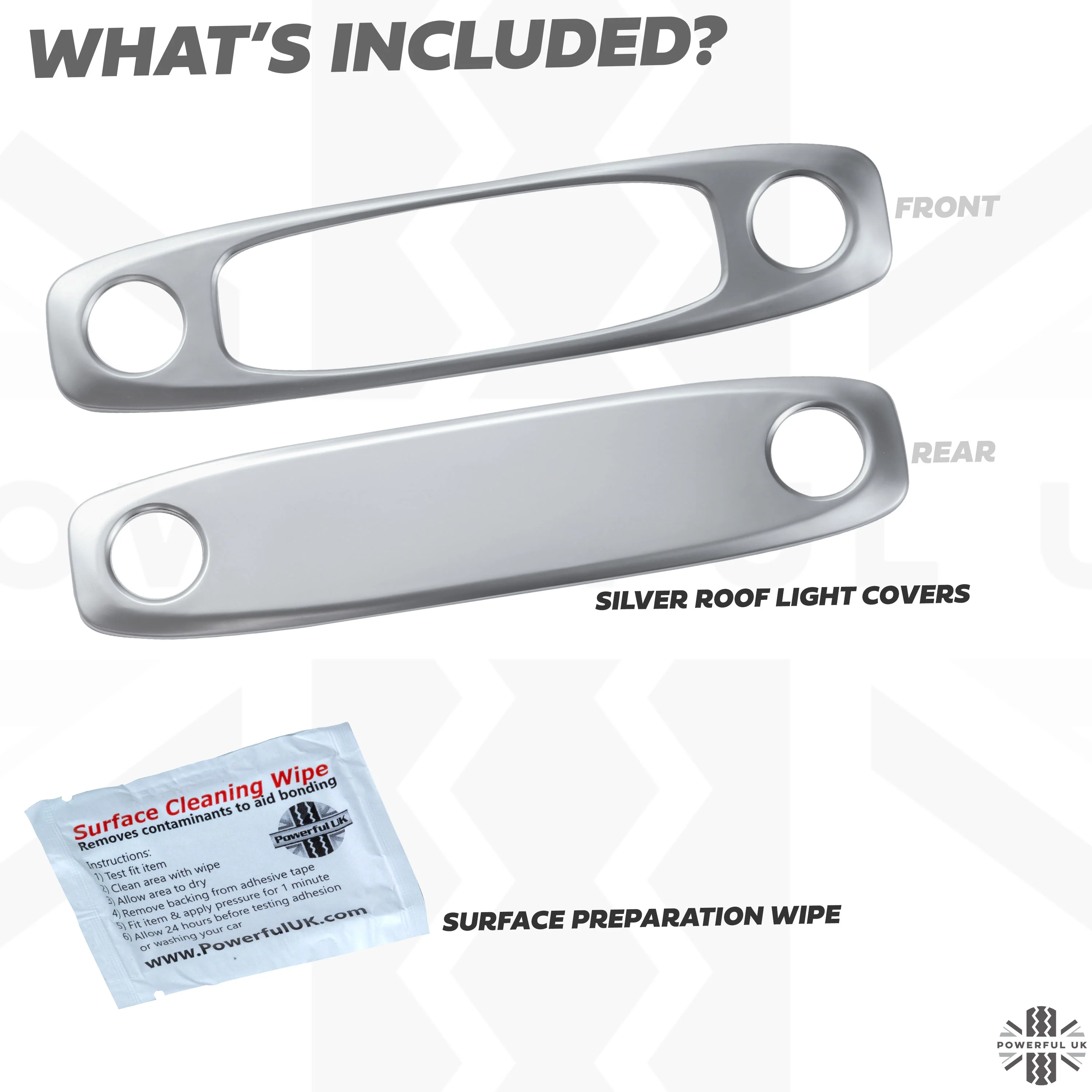 2x Roof Light Covers in Silver for Tesla Model 3 - Image 5