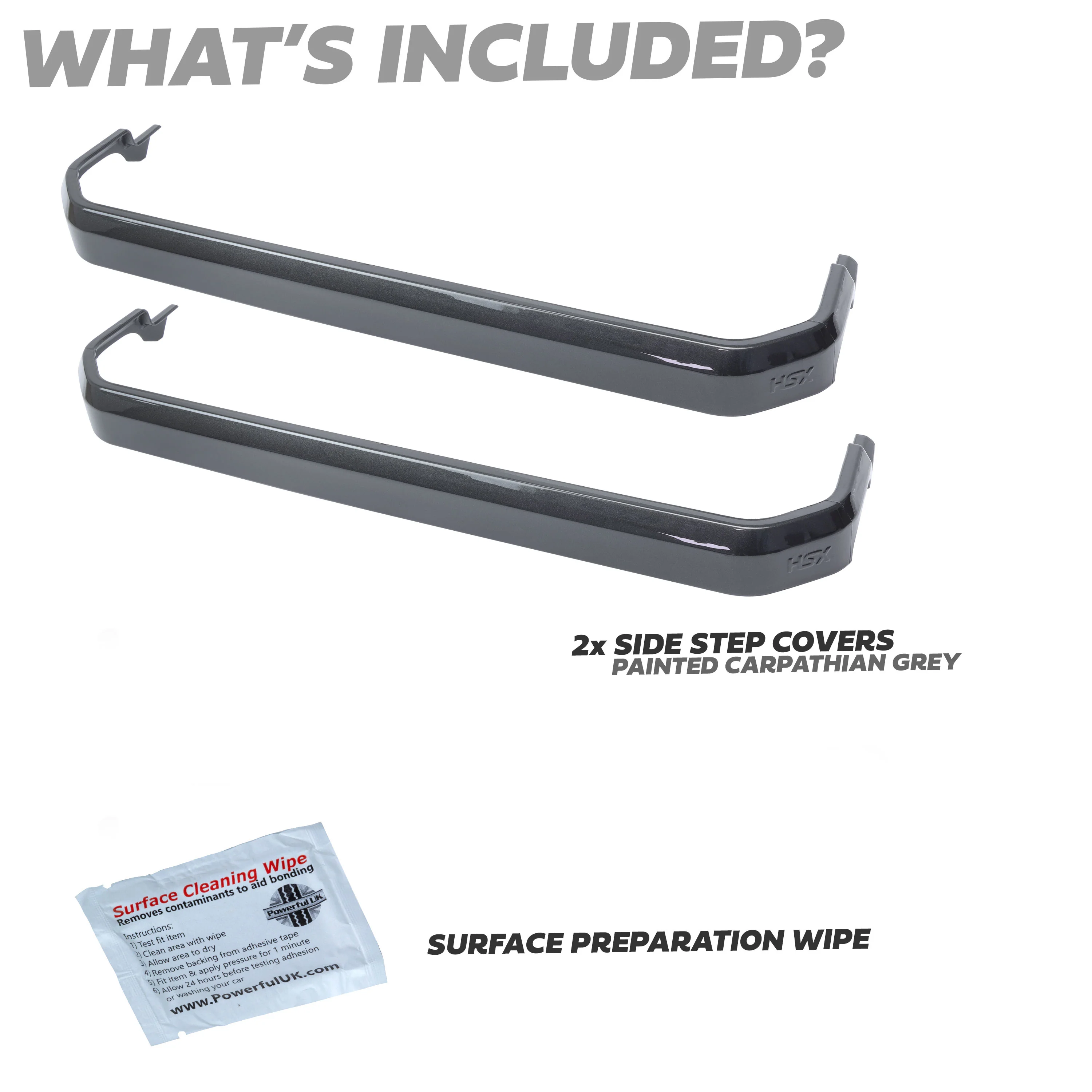 2x Side Step Covers (Smooth Finish) for Land Rover Defender L663 (90) - Carpathian Grey - Image 3