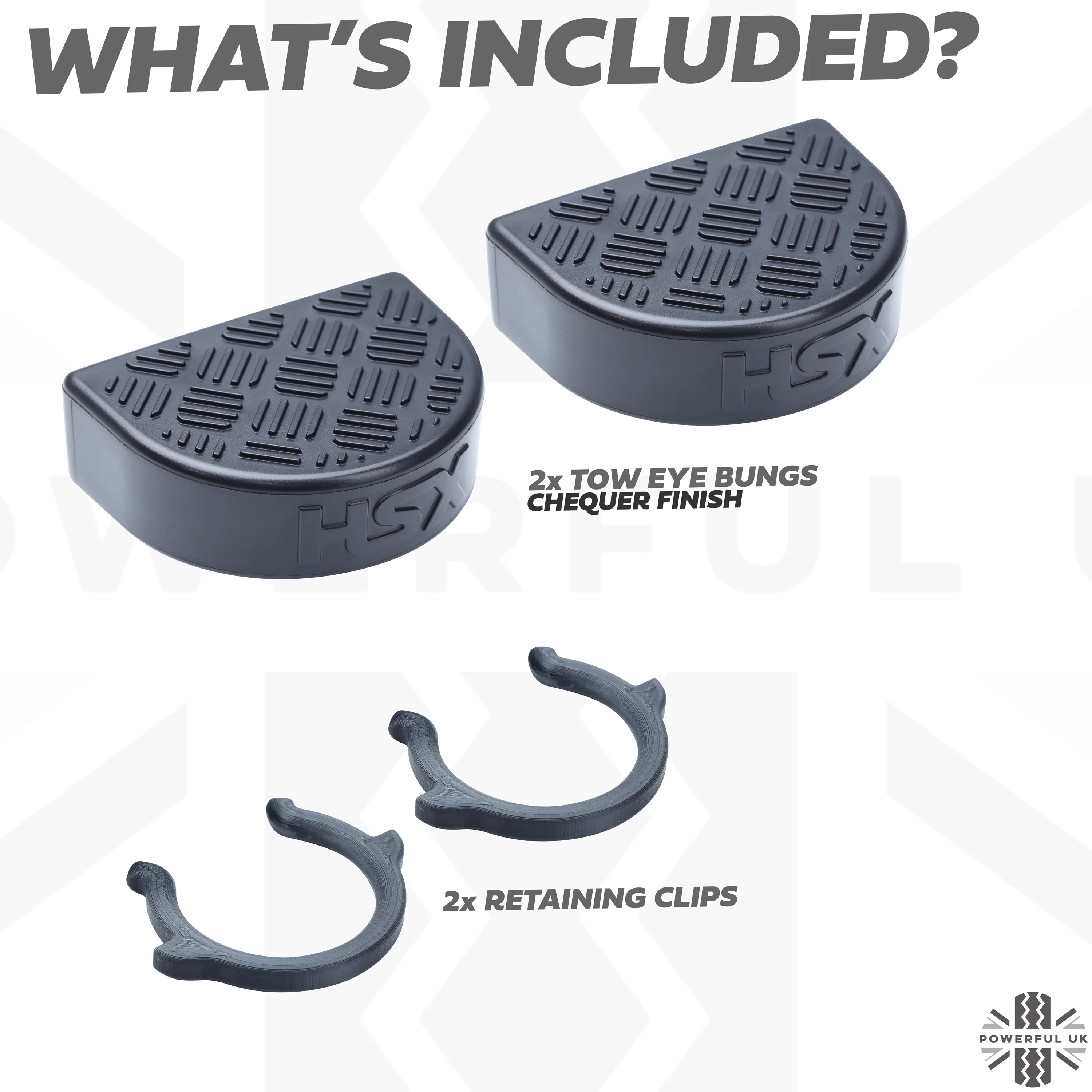 2x Tow Eye Bungs for Land Rover Defender L663 - Chequer Plate Top - Image 3