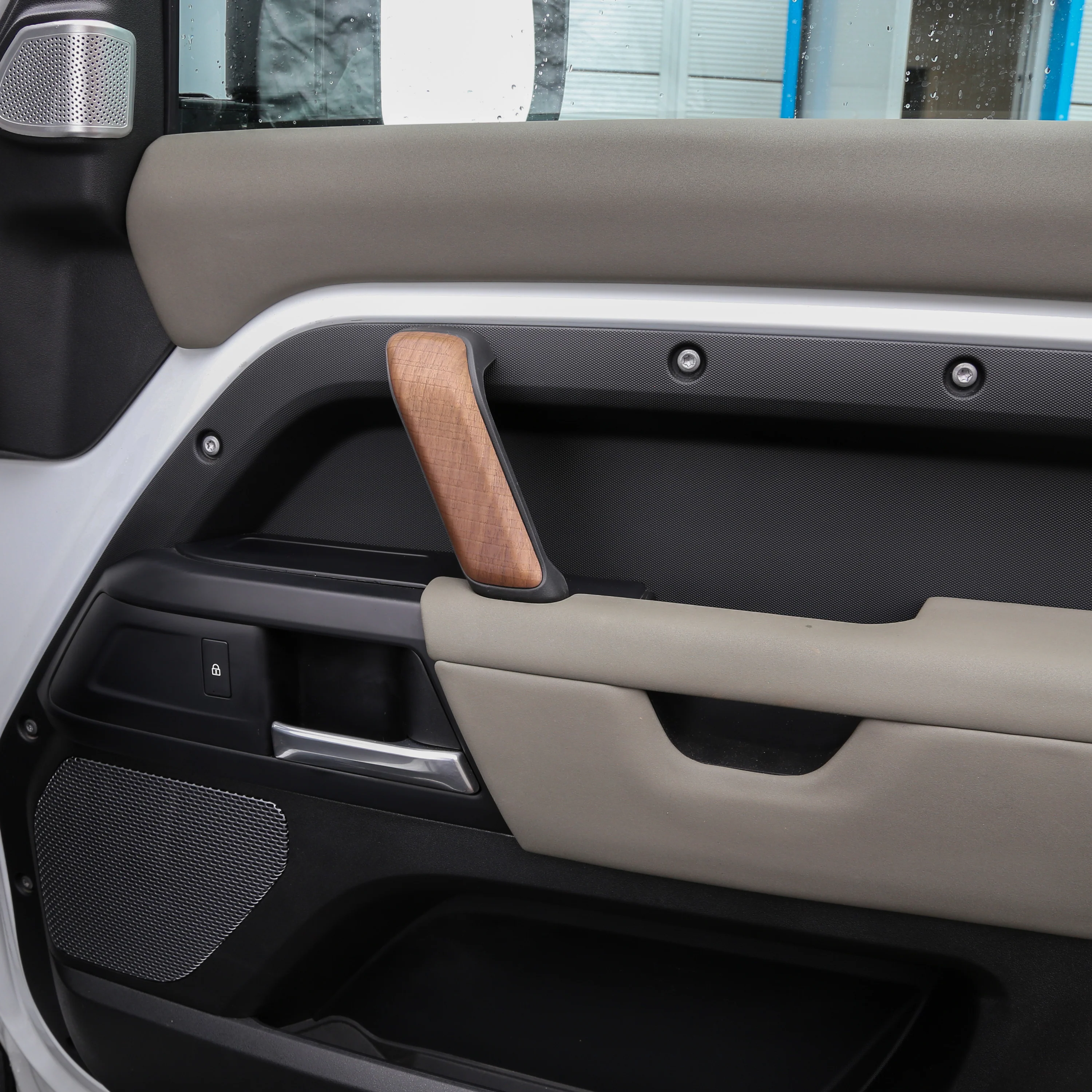 3pc Interior Door Pull Finishers (Genuine) in Walnut for Defender L663 110/130 - LHD - Image 3