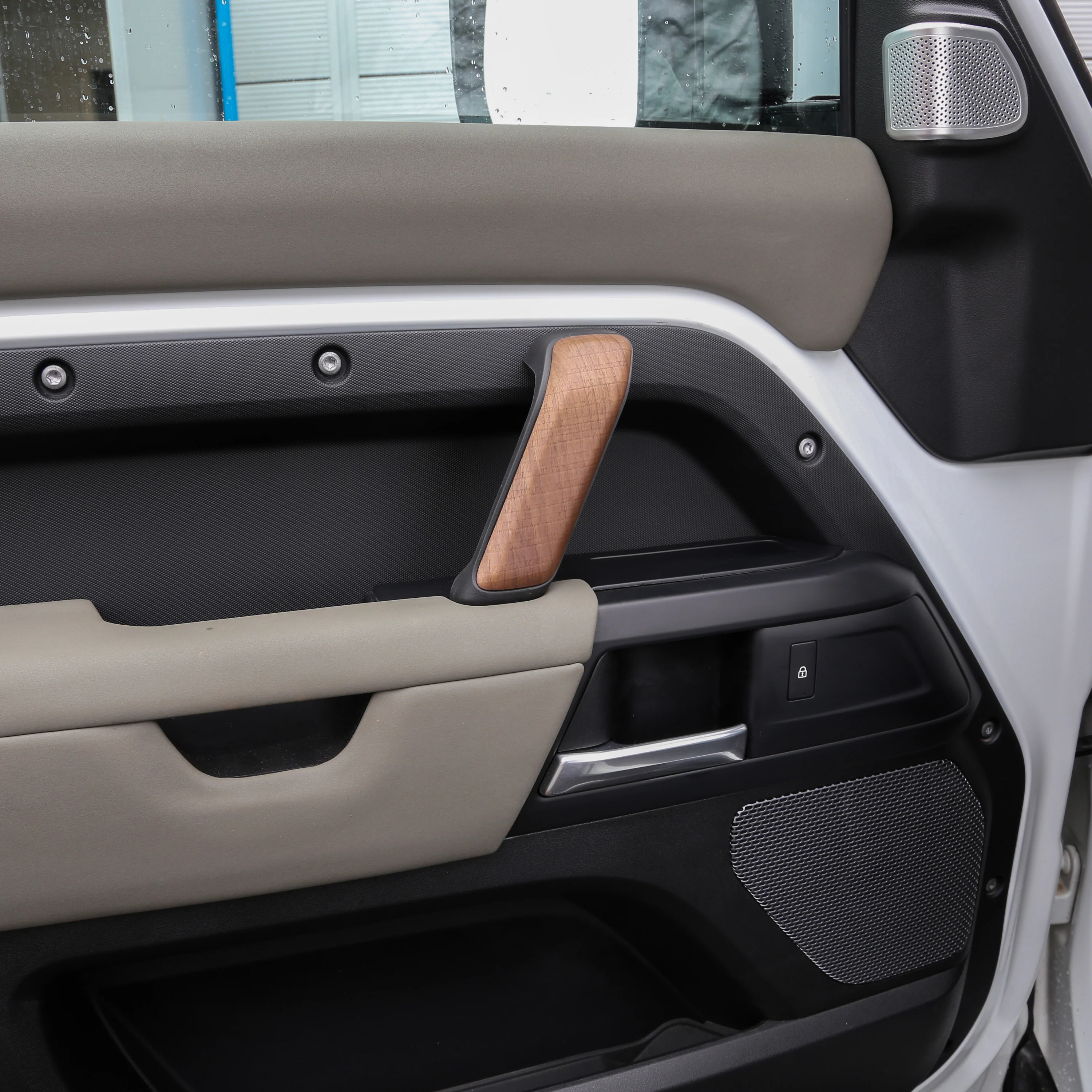 3pc Interior Door Pull Finishers (Genuine) in Walnut for Defender L663 110/130 - RHD - Image 3