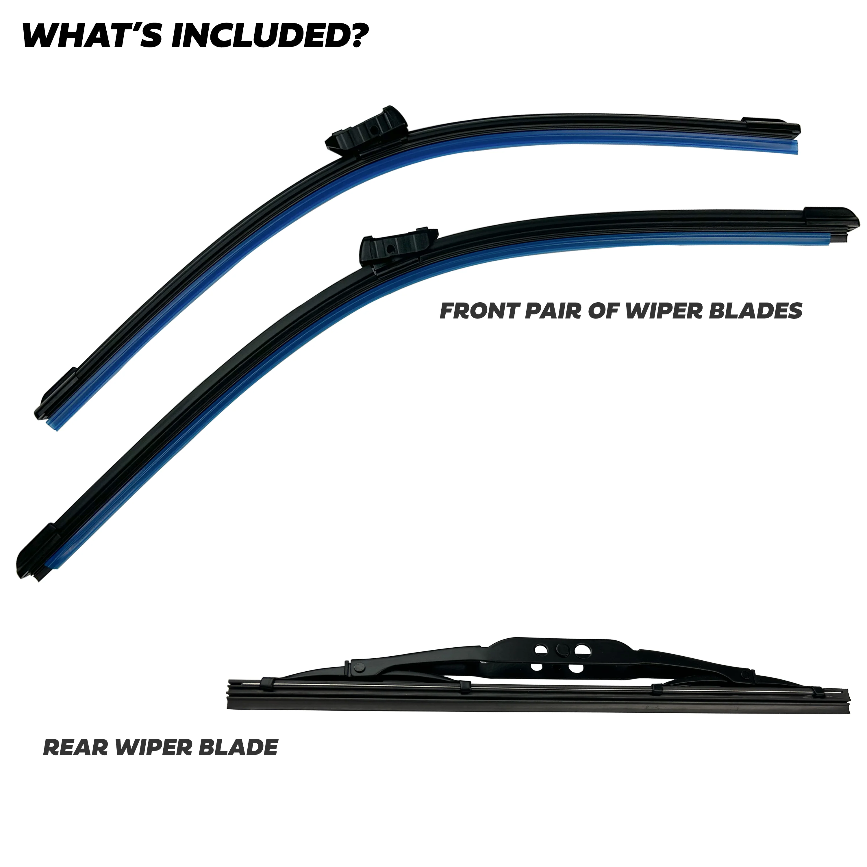 3pc Windscreen Wiper Blade Kit for Range Rover Evoque - Aftermarket - Image 2