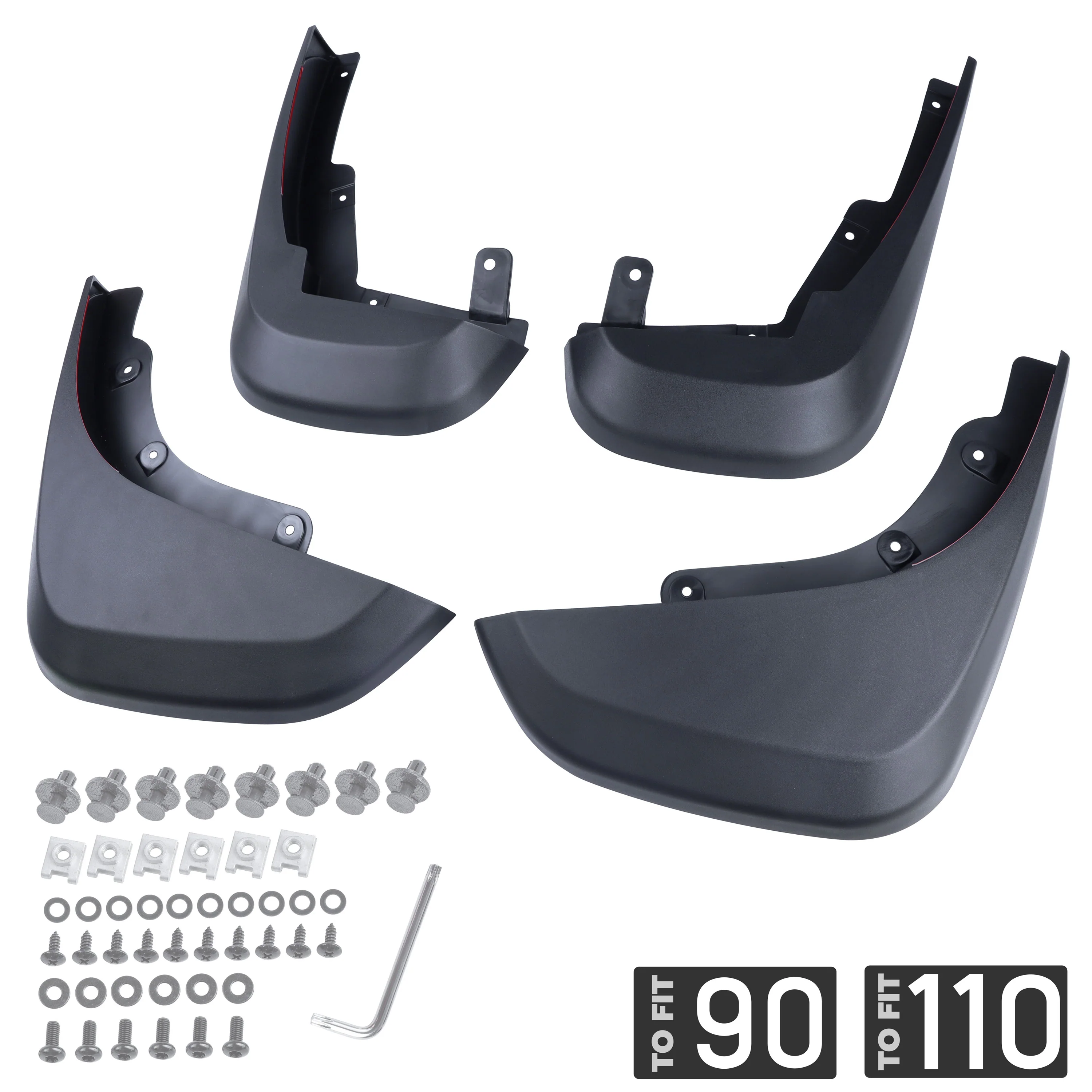 4pc Mudflap Kit 'Easy-Fit' for Land Rover Defender L663 (90/110)