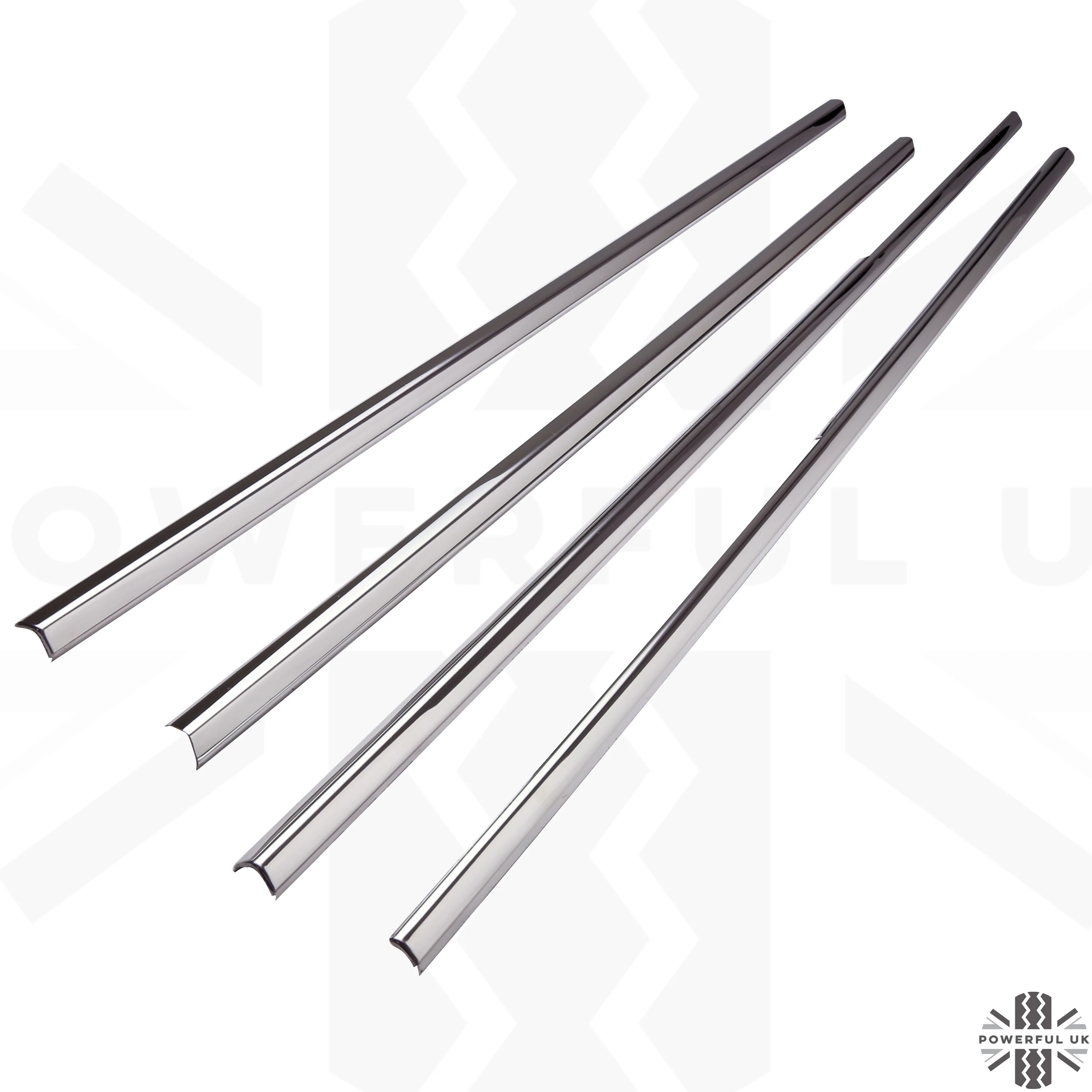 4pc Window Rubber Trim Set in Stainless Steel for Land Rover Defender L663 (110/130) - Image 2