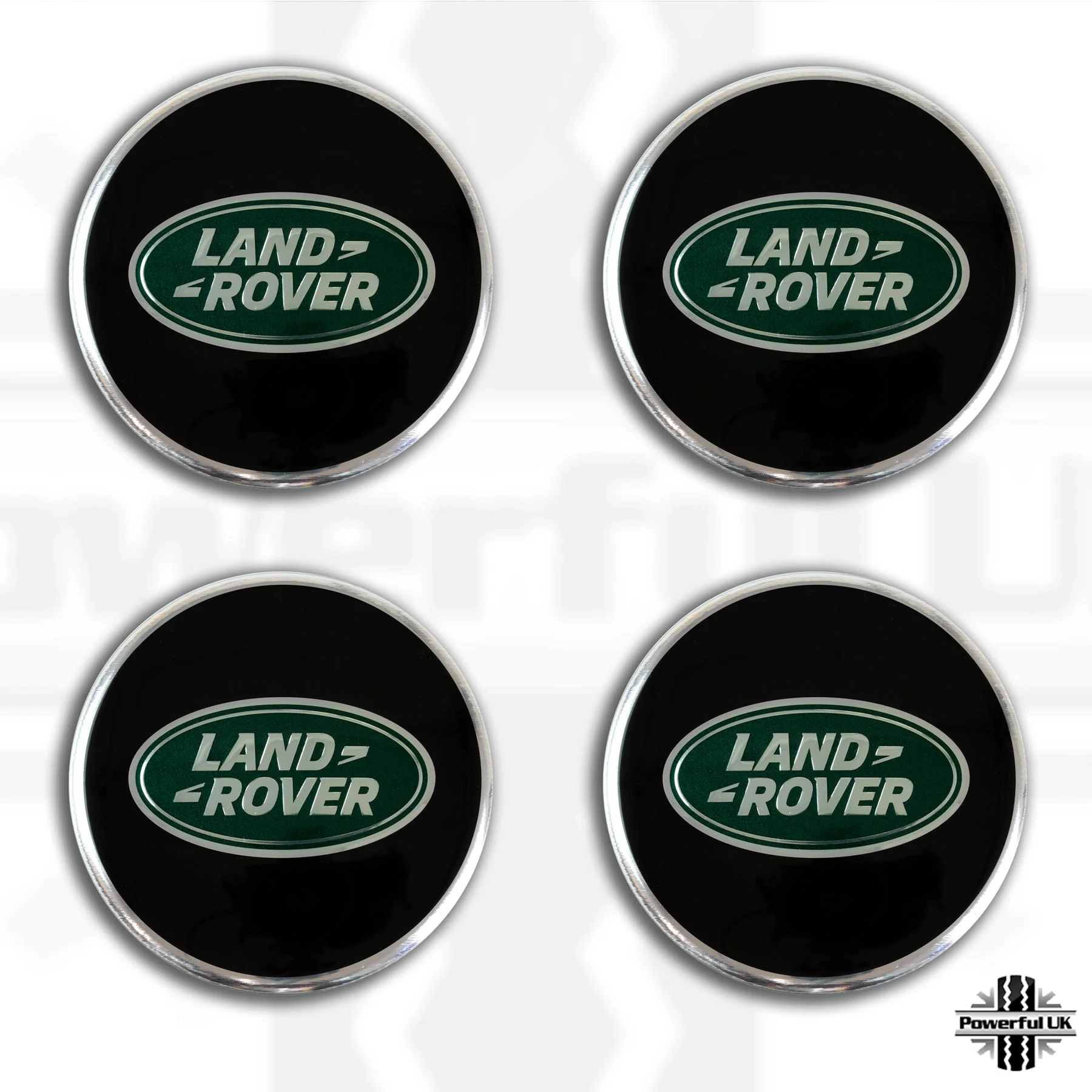 Genuine 4x Black & Green Alloy Wheel Centre Caps for Range Rover Sport L494 - Image 4