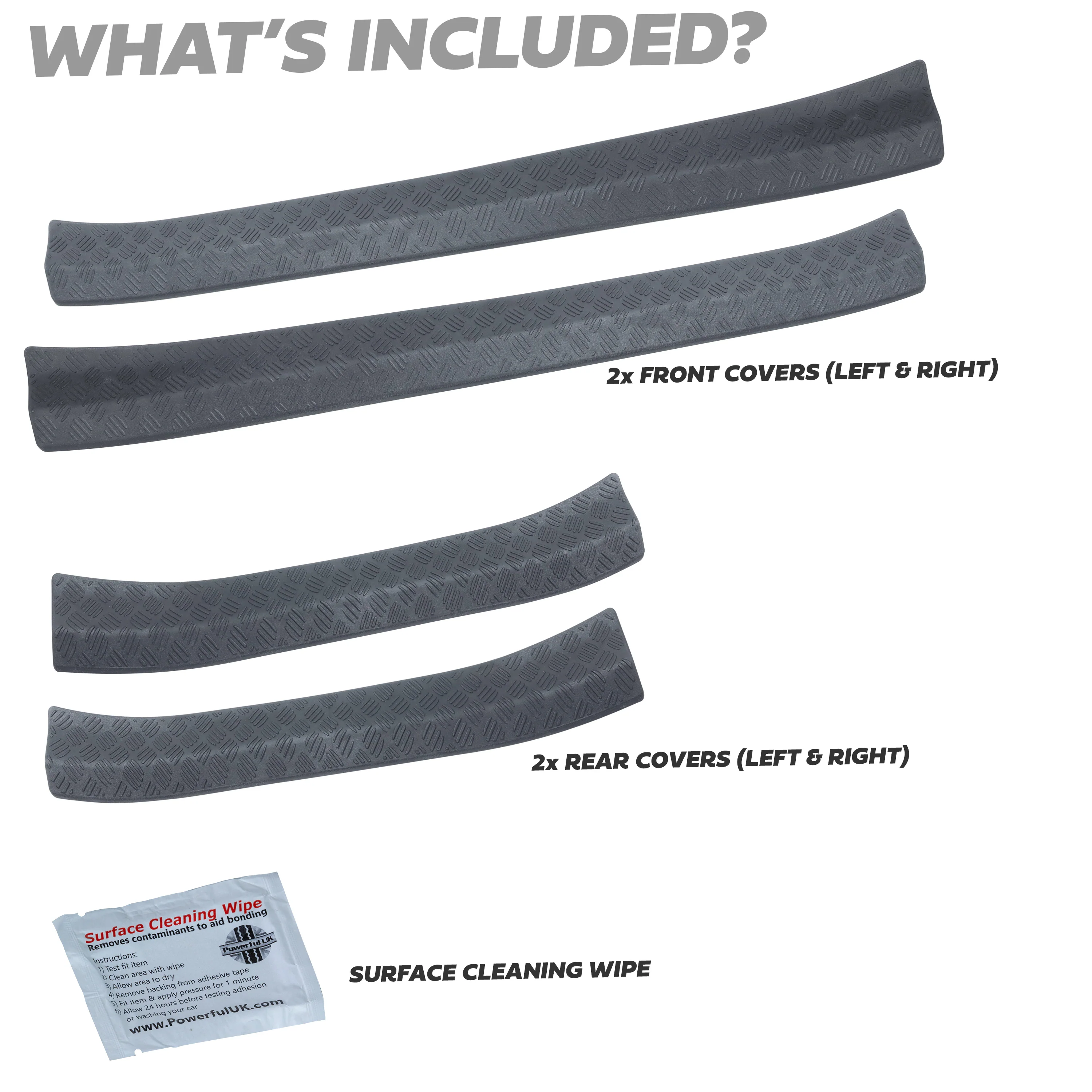 4x Chequer Plate Door Scuff Plates for Land Rover Defender L663 (4 door) - Image 3