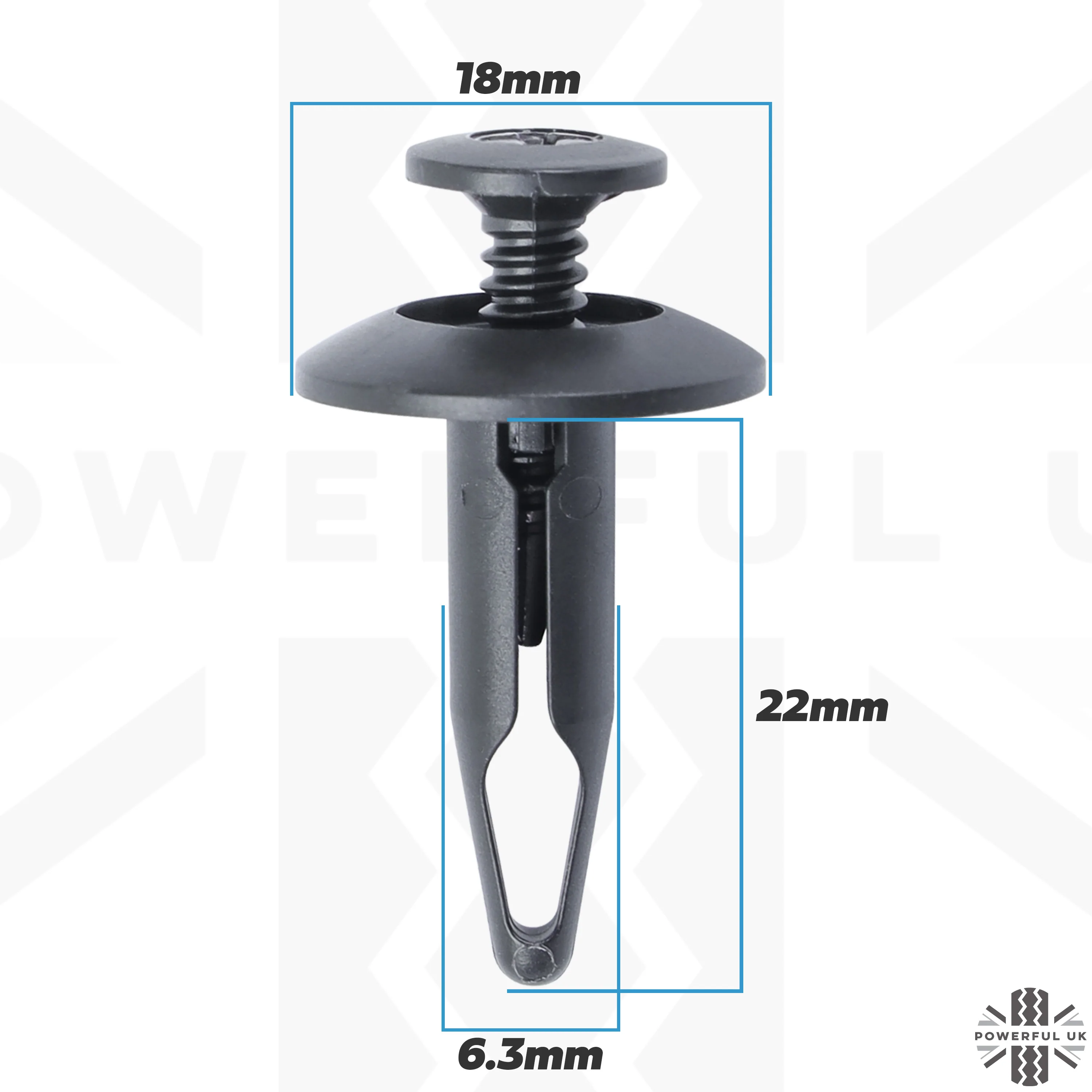 4x Clips (6.3x22mm Plastic Push Pin type) for Range Rover Sport L320 - Genuine - Image 4