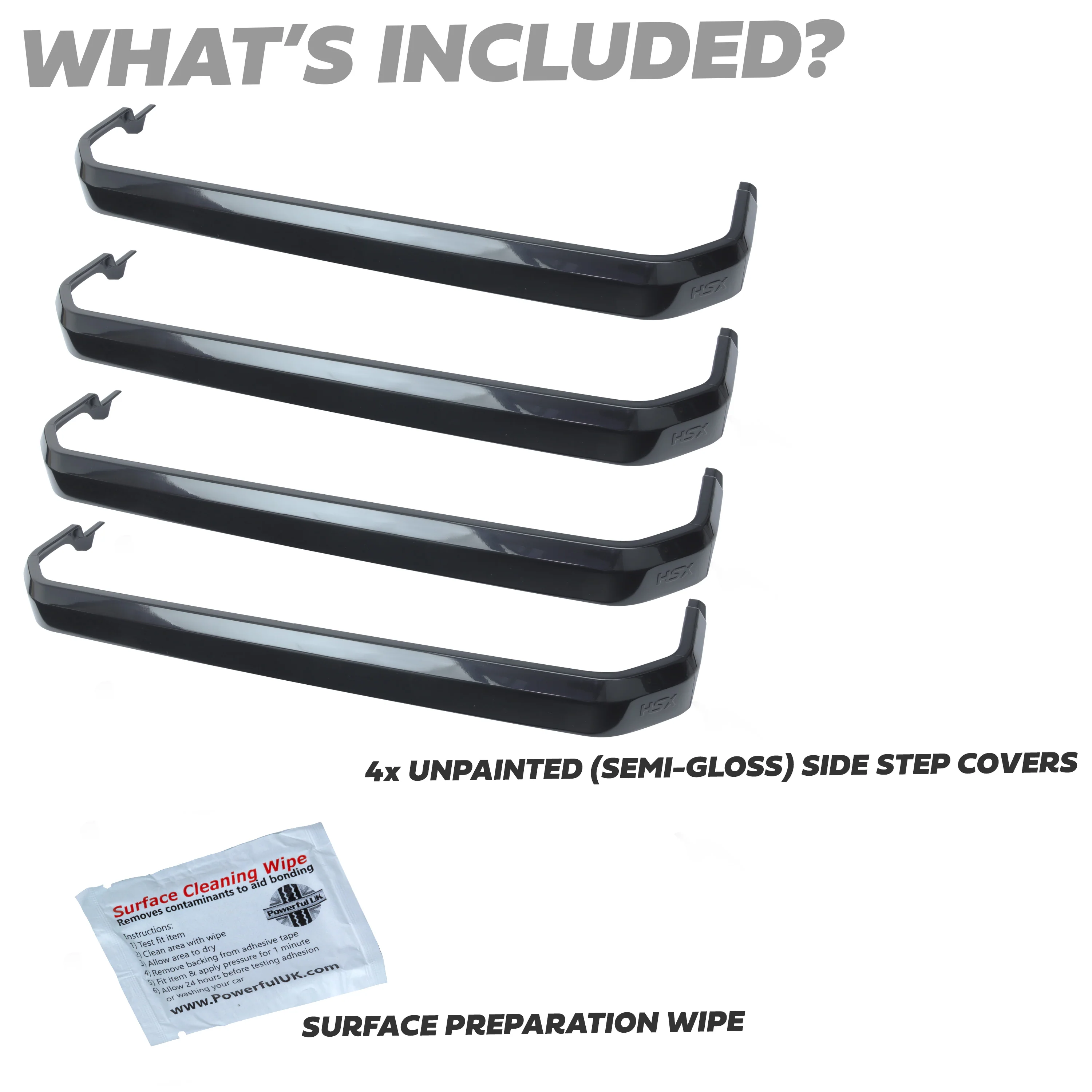 4x Side Step Covers (Smooth Finish) for Land Rover Defender L663 (110/130) - Semi-gloss Black - Image 3