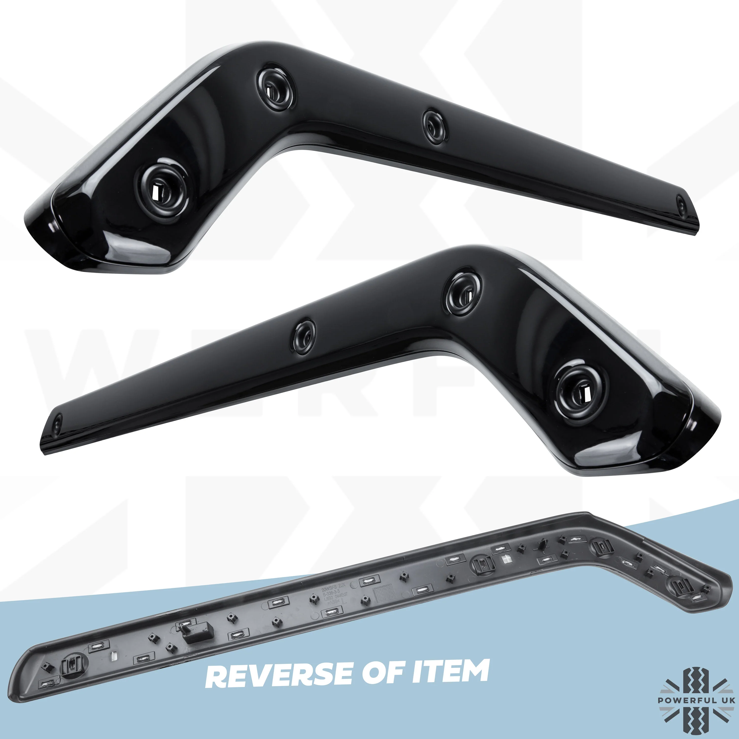 5pc Gloss Black Interior Trim Kit (Centre console & door pulls) for Land Rover Defender - 110/130 - RHD - Image 3