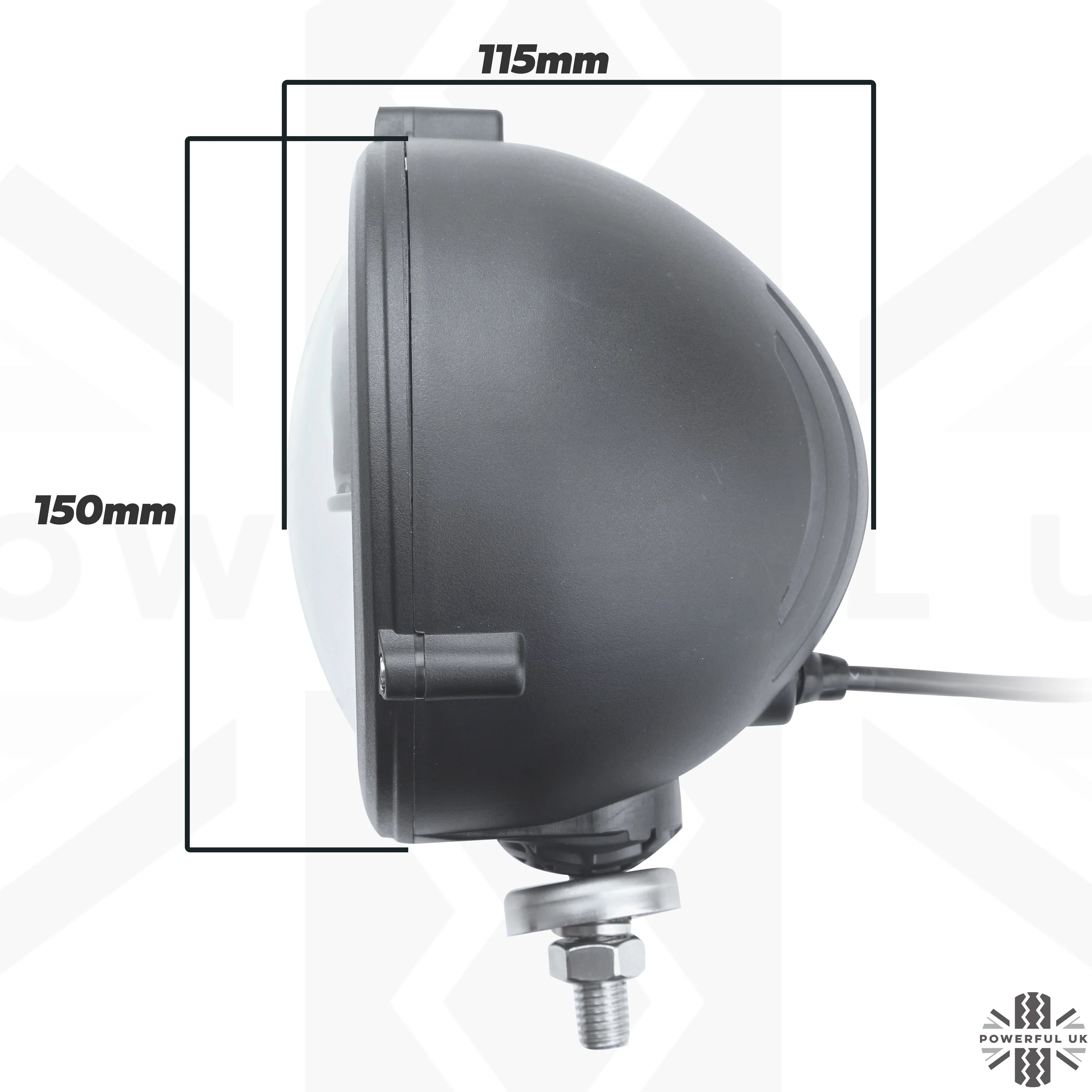6" LED Bottom Mount Round Headlight with DRL - LHD - Single Lamp - Image 8