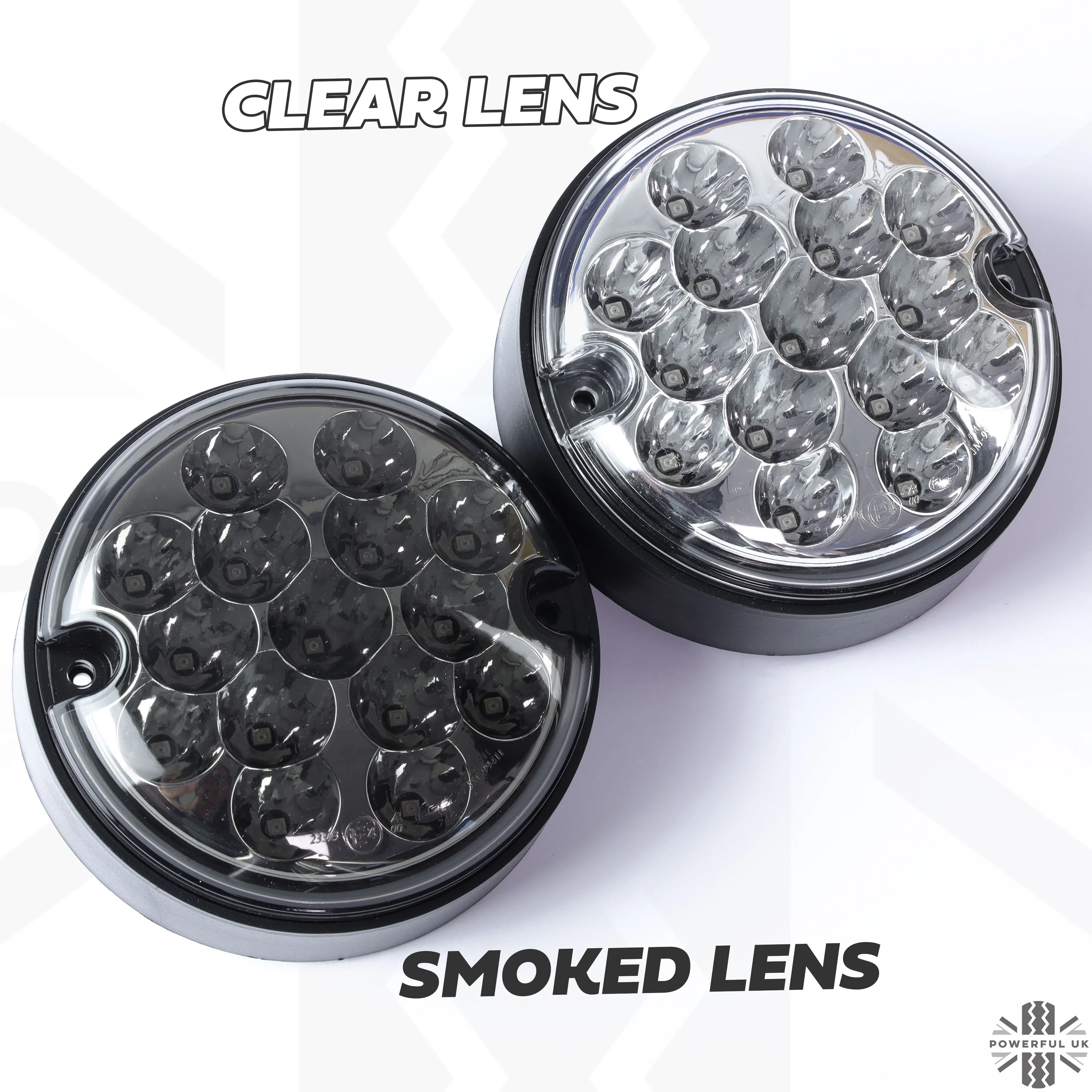 95mm 10pc NAS LED Light Kit for Land Rover Classic Defender - Smoked Lens - Image 10