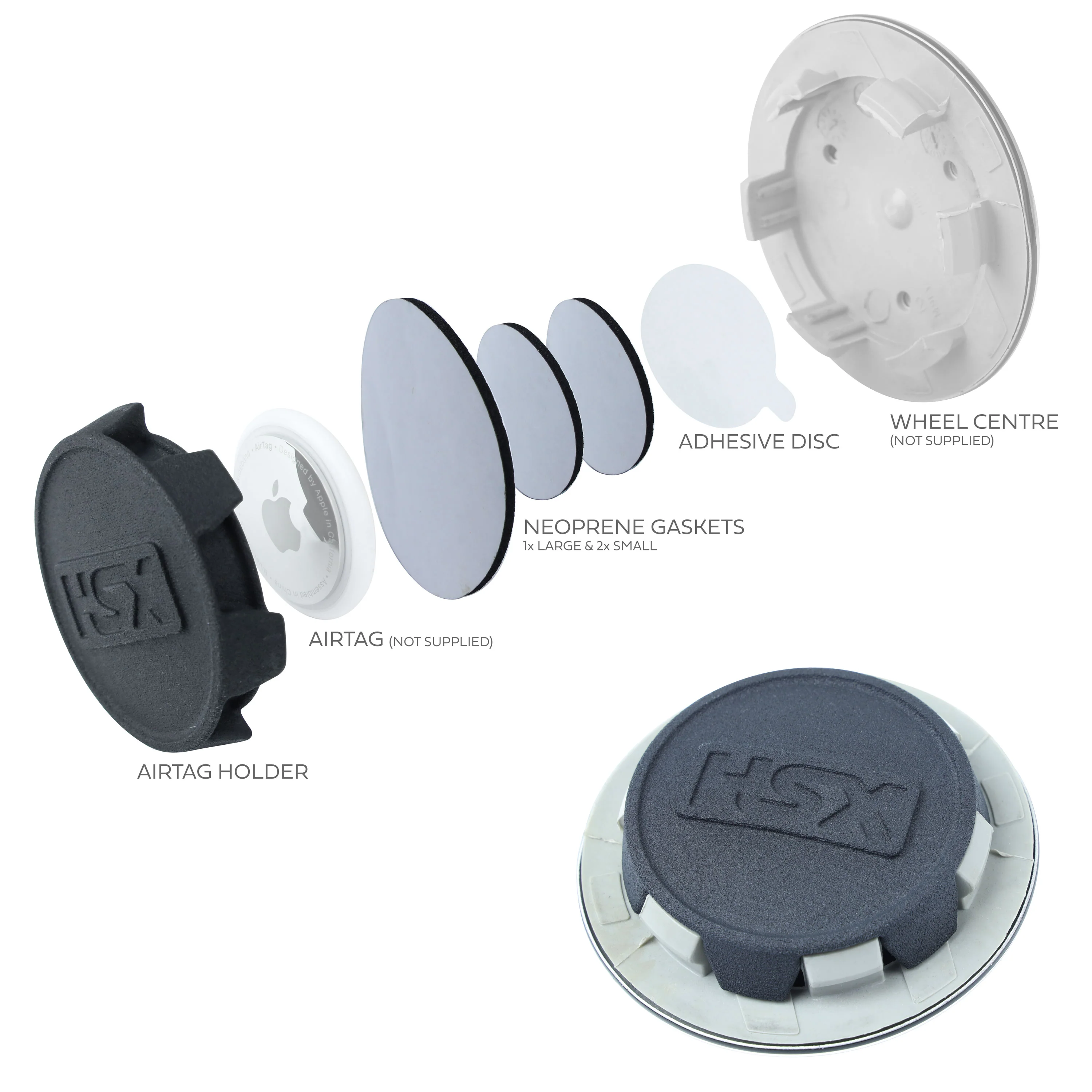 AirTag Holder for Land Rover 63mm Wheel Centre Cap - Image 3