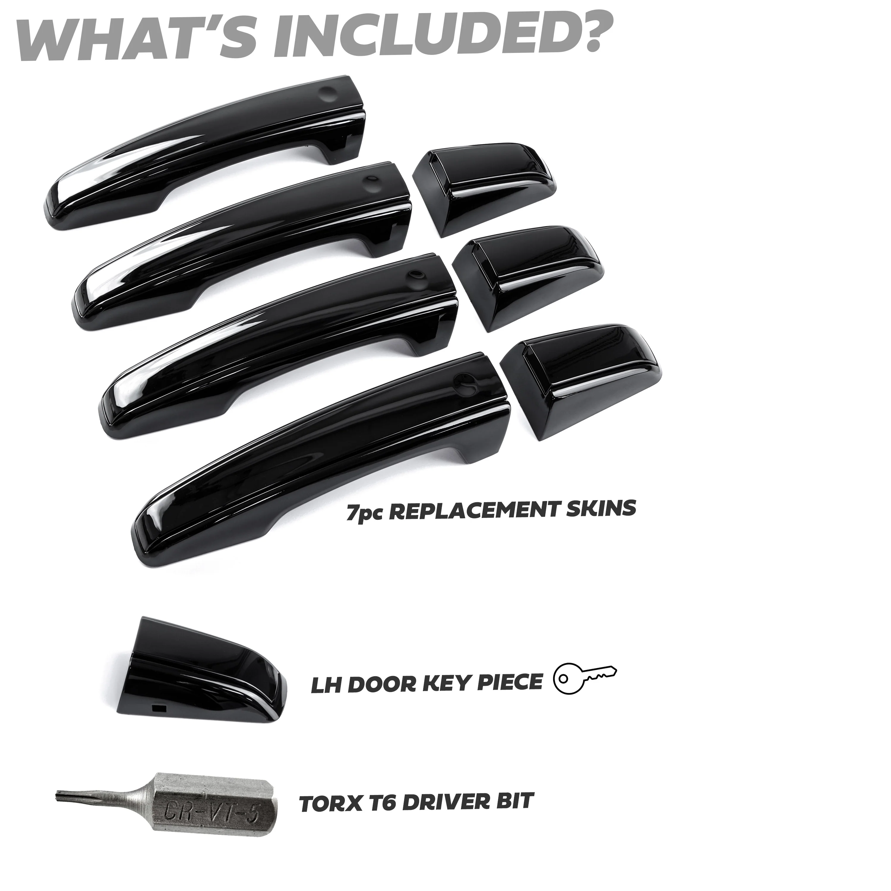 'Autobiography Style' Door Handles Skins in Black for Range Rover Evoque - 8pc with Left Key Release - Image 3