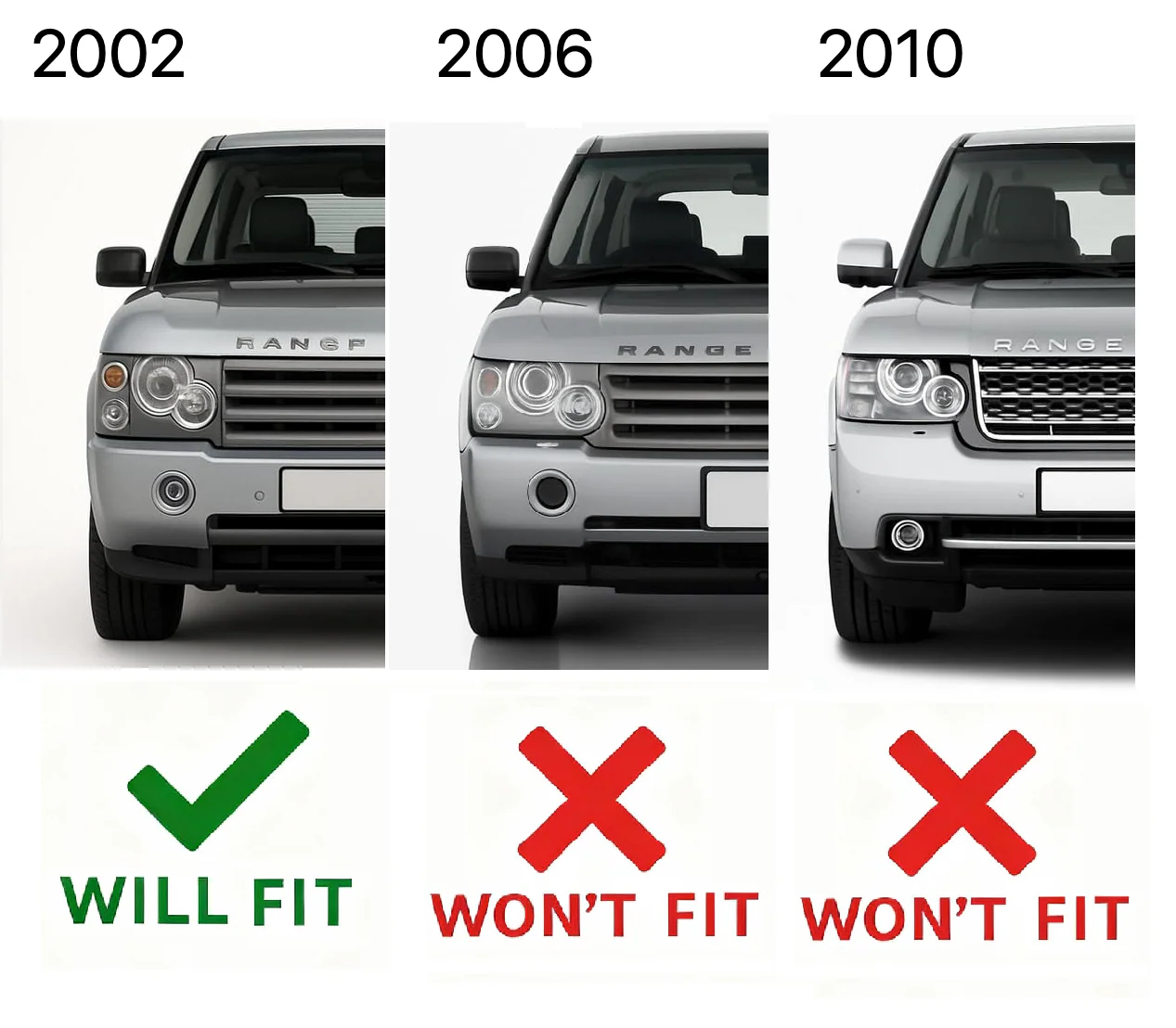 "Autobiography Style" Grille for Range Rover L322 2002-05 (with Square Headlights) - Black - Image 5