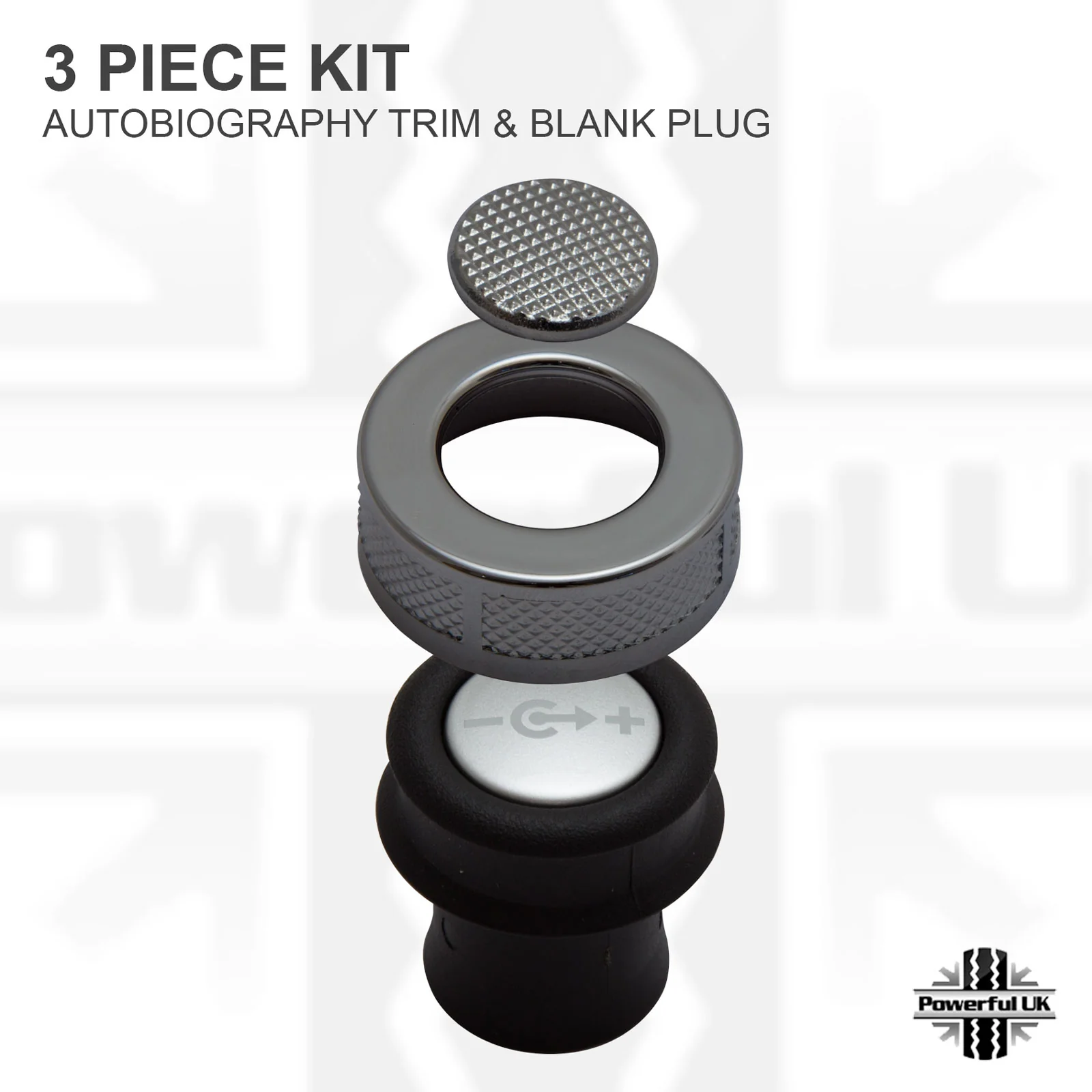 Autobiography Style Power Outlet Chrome Trim - 3 pcs for Range Rover L322