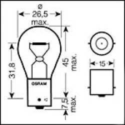 BA15s AMBER Indicator Bulb 12v 21W (Opposite Pins) - Image 4
