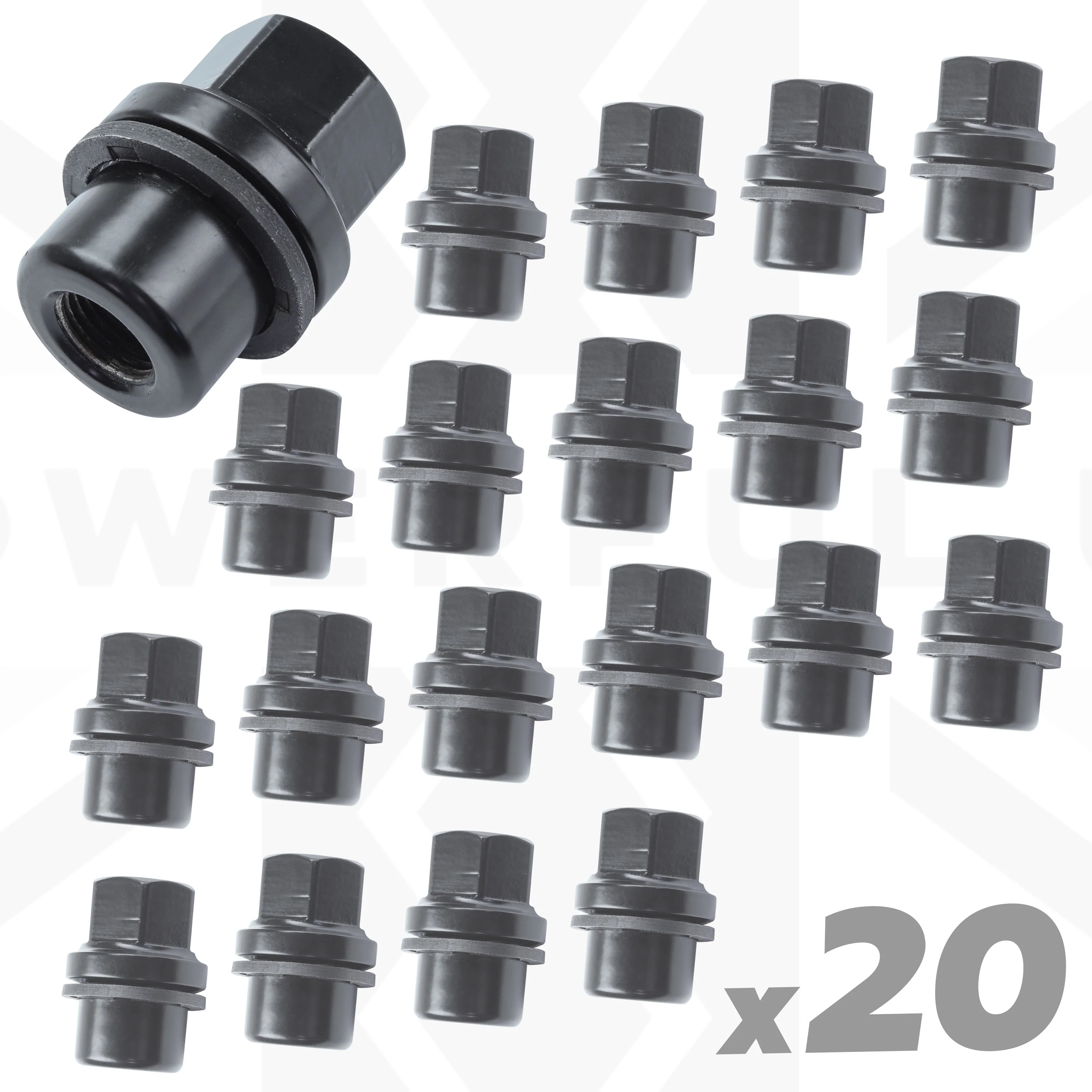 Black Alloy Wheel Nuts 20pc kit for Land Rover Discovery 1 - Alloy wheel type