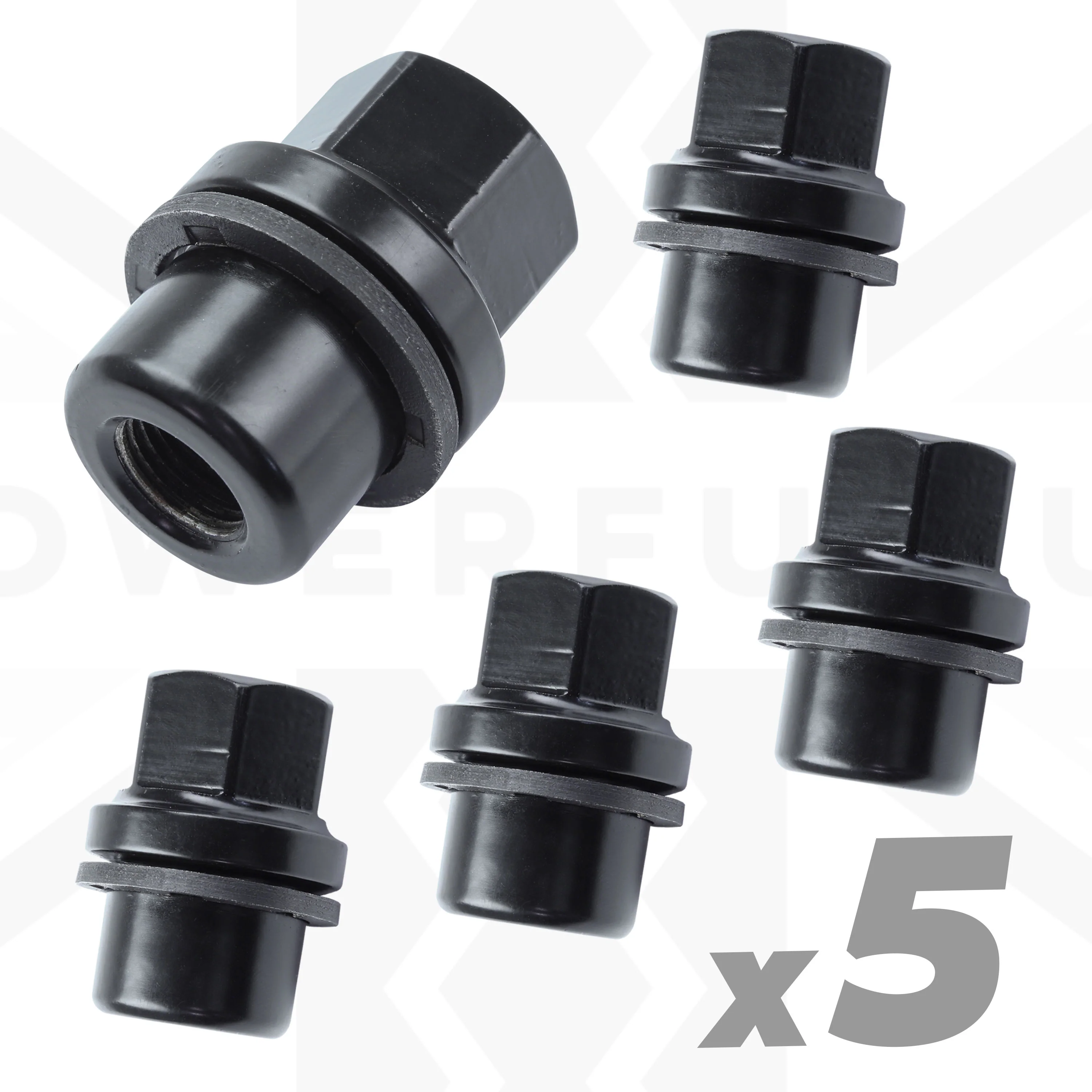Black Alloy Wheel Nuts 5pc kit for Land Rover Discovery 1 - Alloy wheel type - Image 10