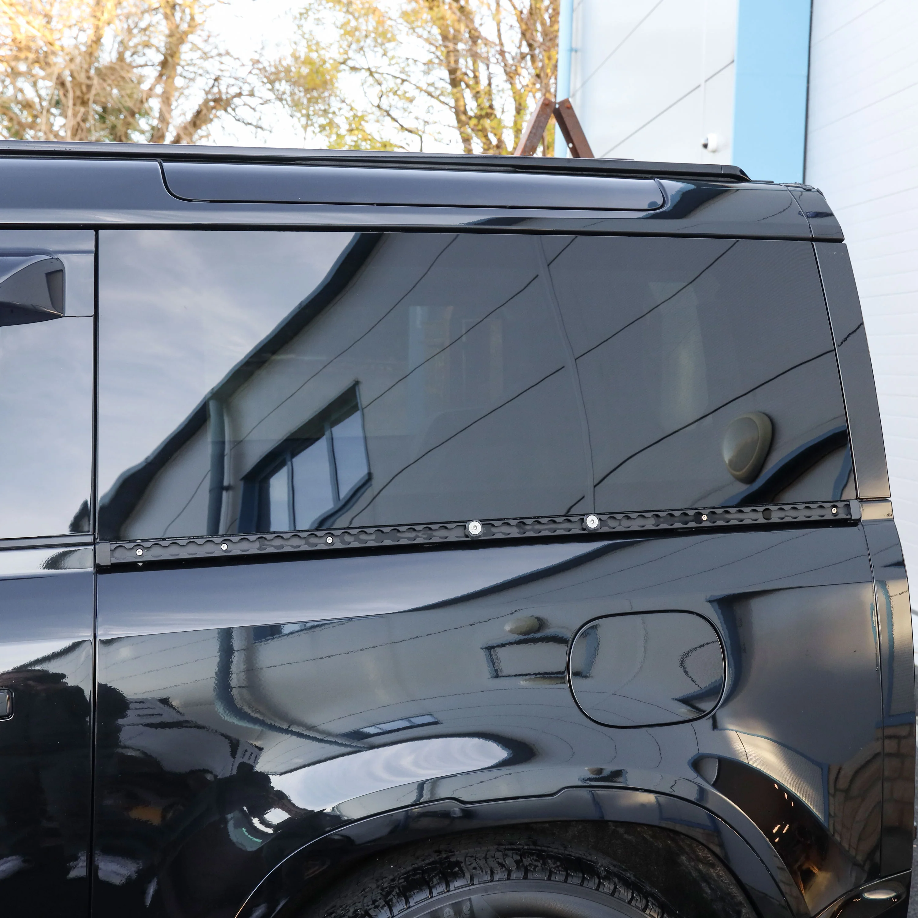 Black Anodised Utility Side Rail for Land Rover Defender L663 90 - PAIR - Image 2