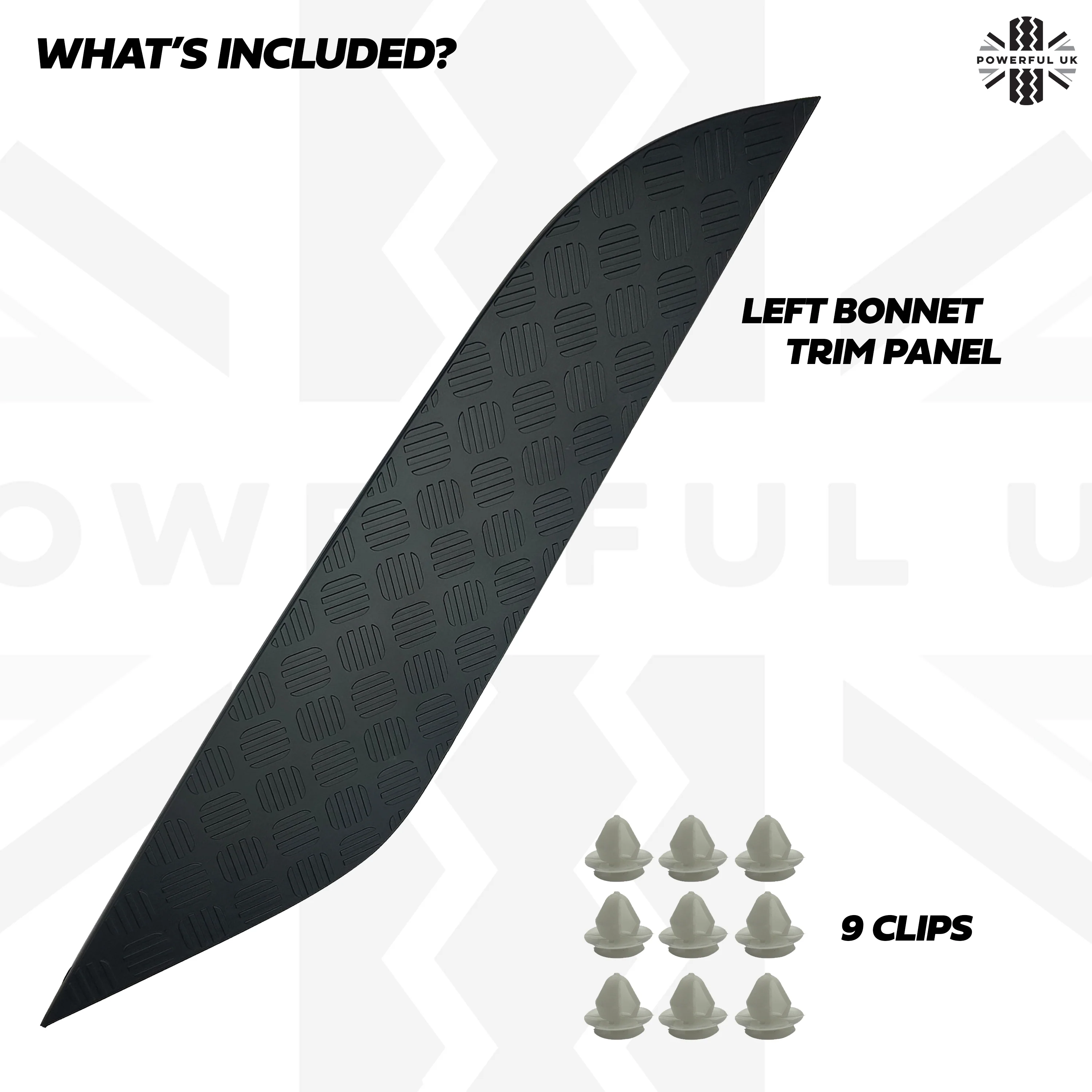 Black Bonnet Chequer Trim Panel for Land Rover Defender L663 - Left - Image 2