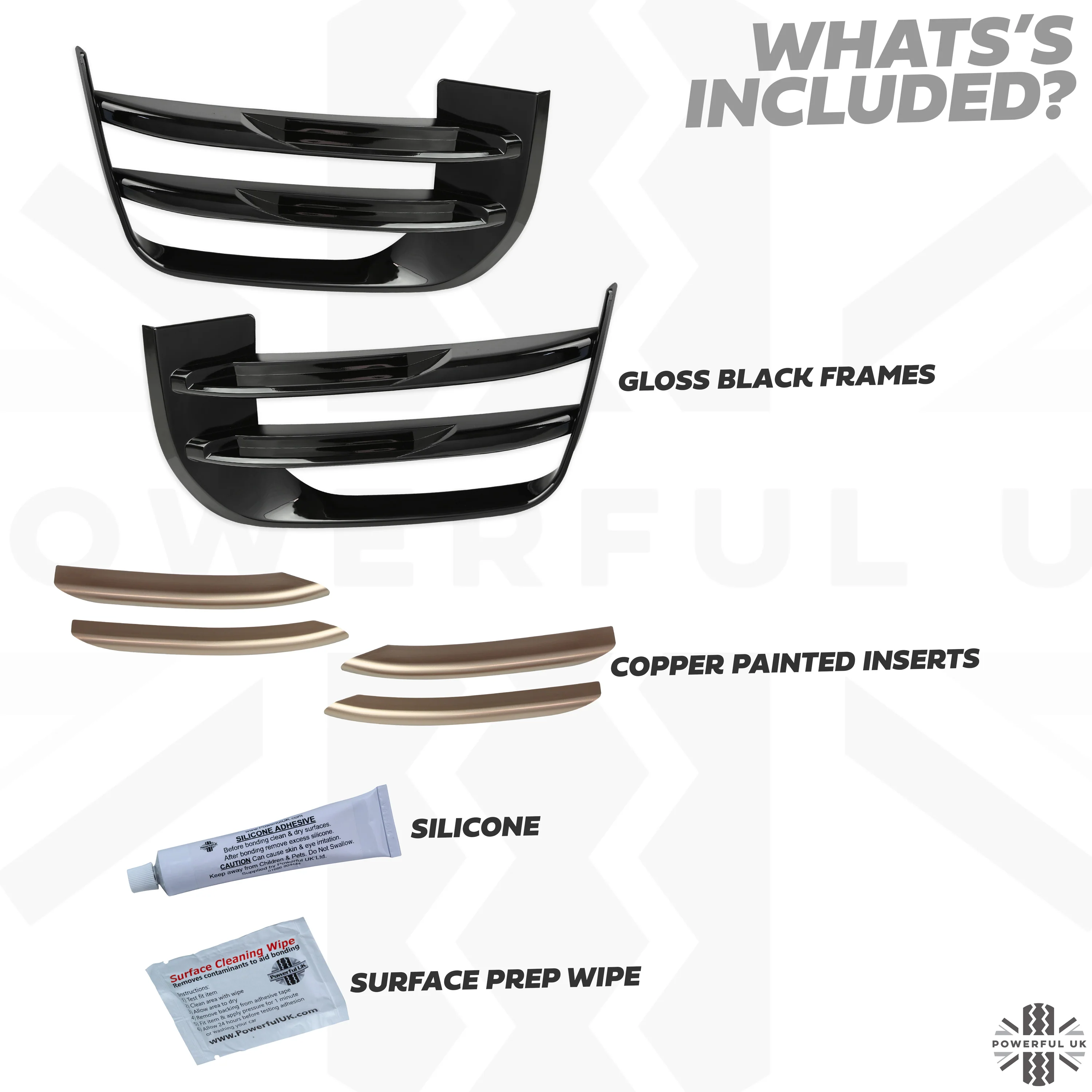 Black Front fog Surrounds wih Copper Inserts for Range Rover Evoque SE & HSE (2016-19) - Image 5