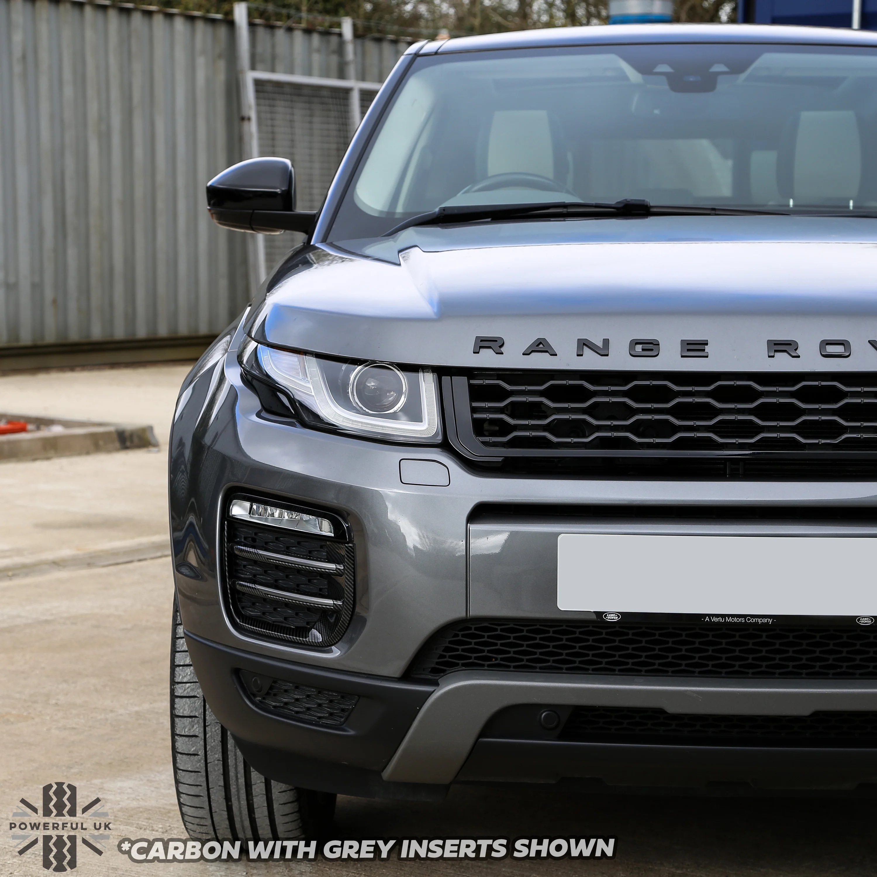 Black Front fog Surrounds with Silver Inserts for Range Rover Evoque SE & HSE (2016-19) - Image 2