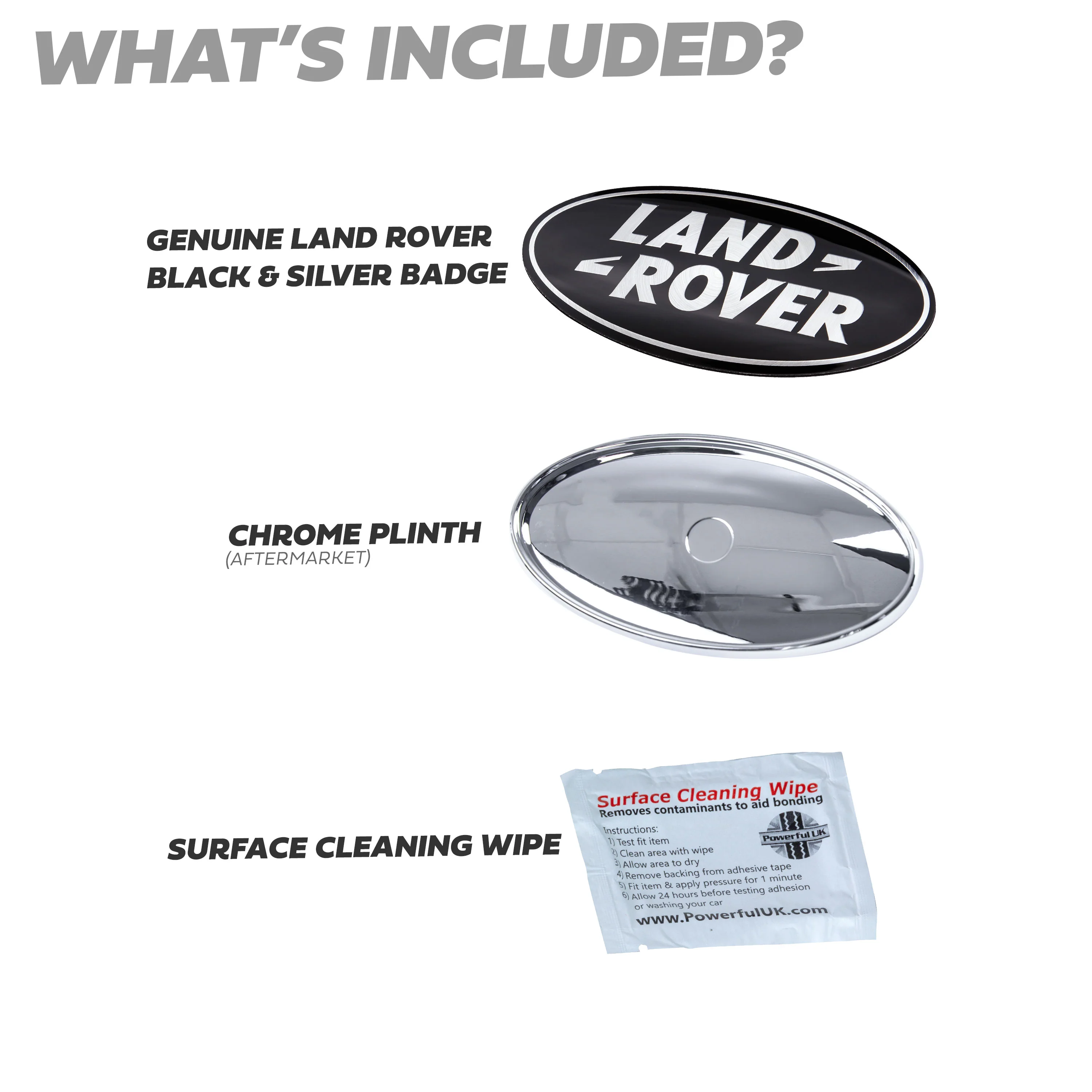 Black & Silver Badge on Chrome Plinth for Range Rover Classic - Image 3