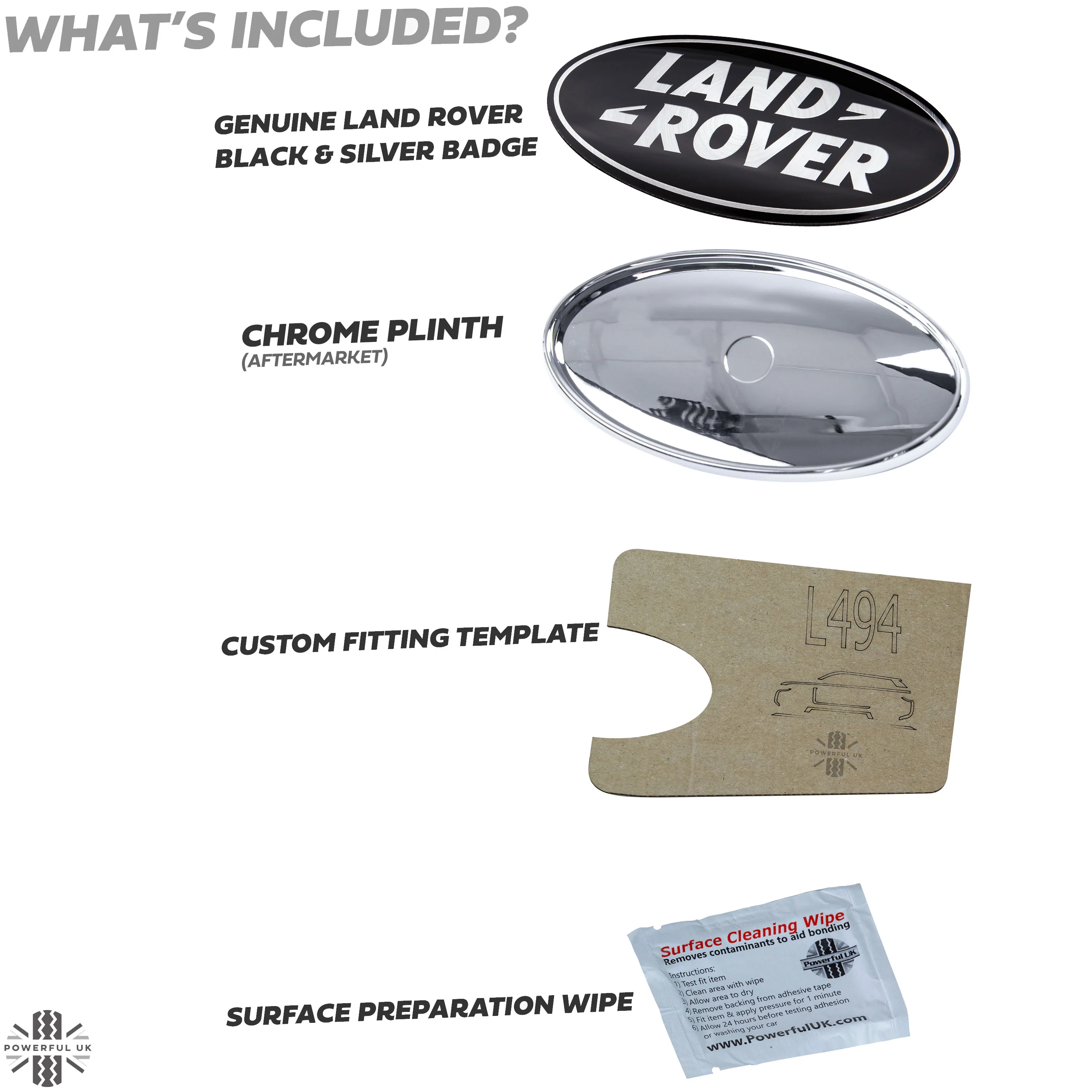 Black & Silver Badge on Chrome Plinth for Range Rover Sport L494 - Image 3