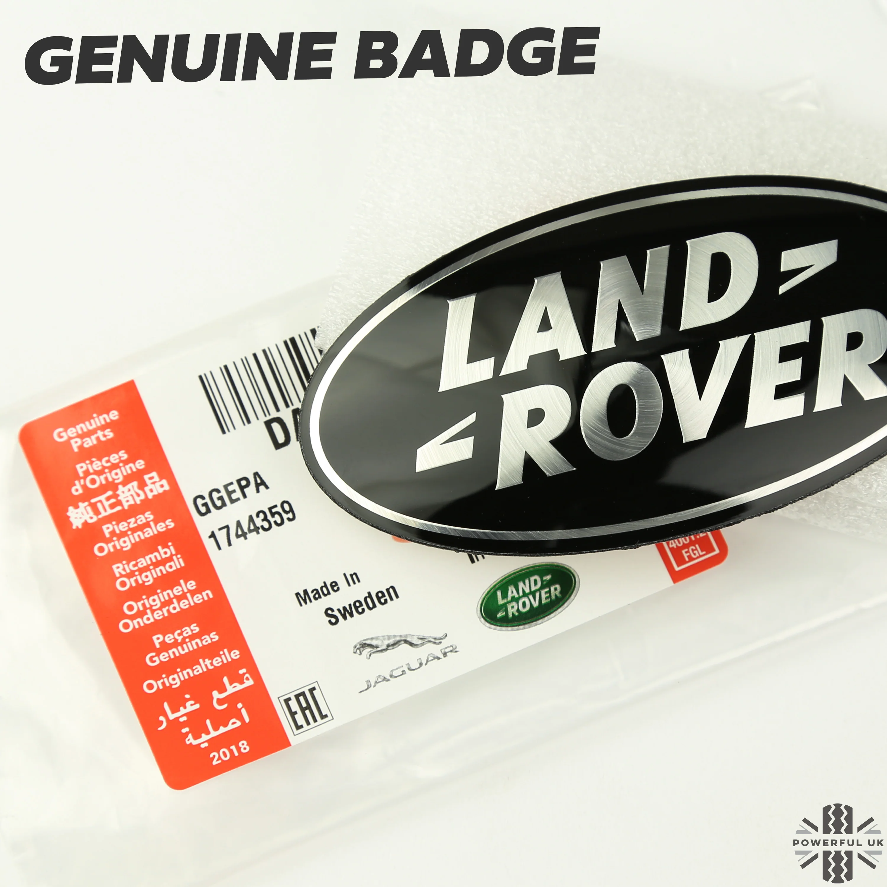 Black & Silver Badge on Corris Grey Plinth for Range Rover Sport L494 - Image 8