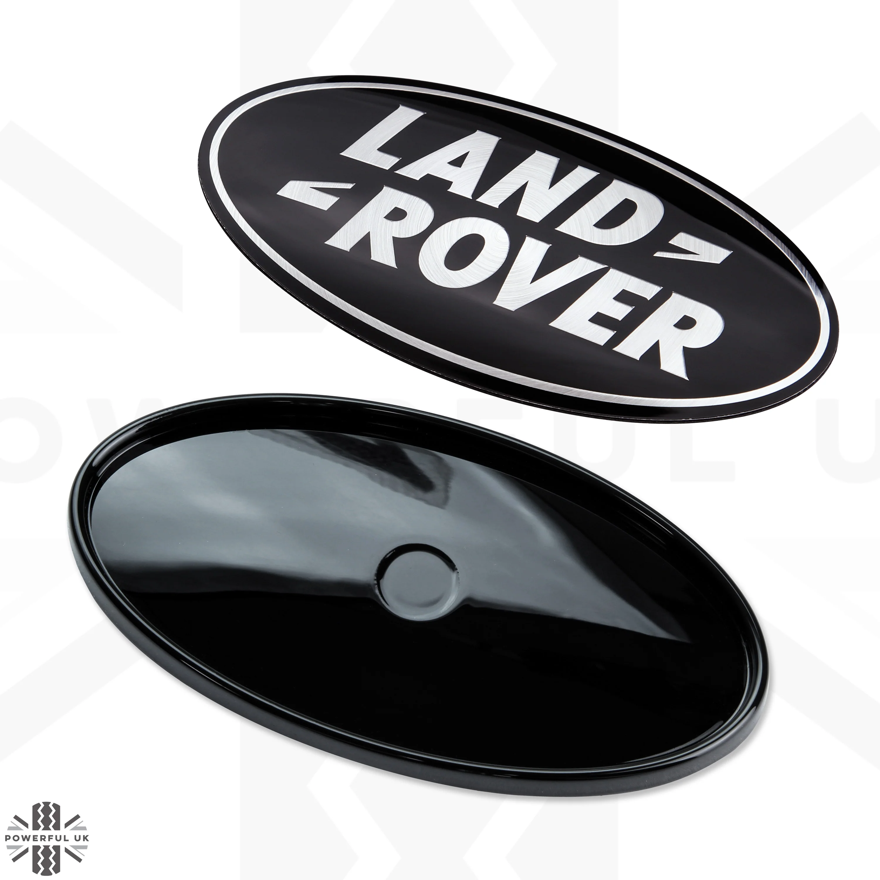 Black & Silver Badge on Gloss Black Plinth for Land Rover Defender L663 - Image 2