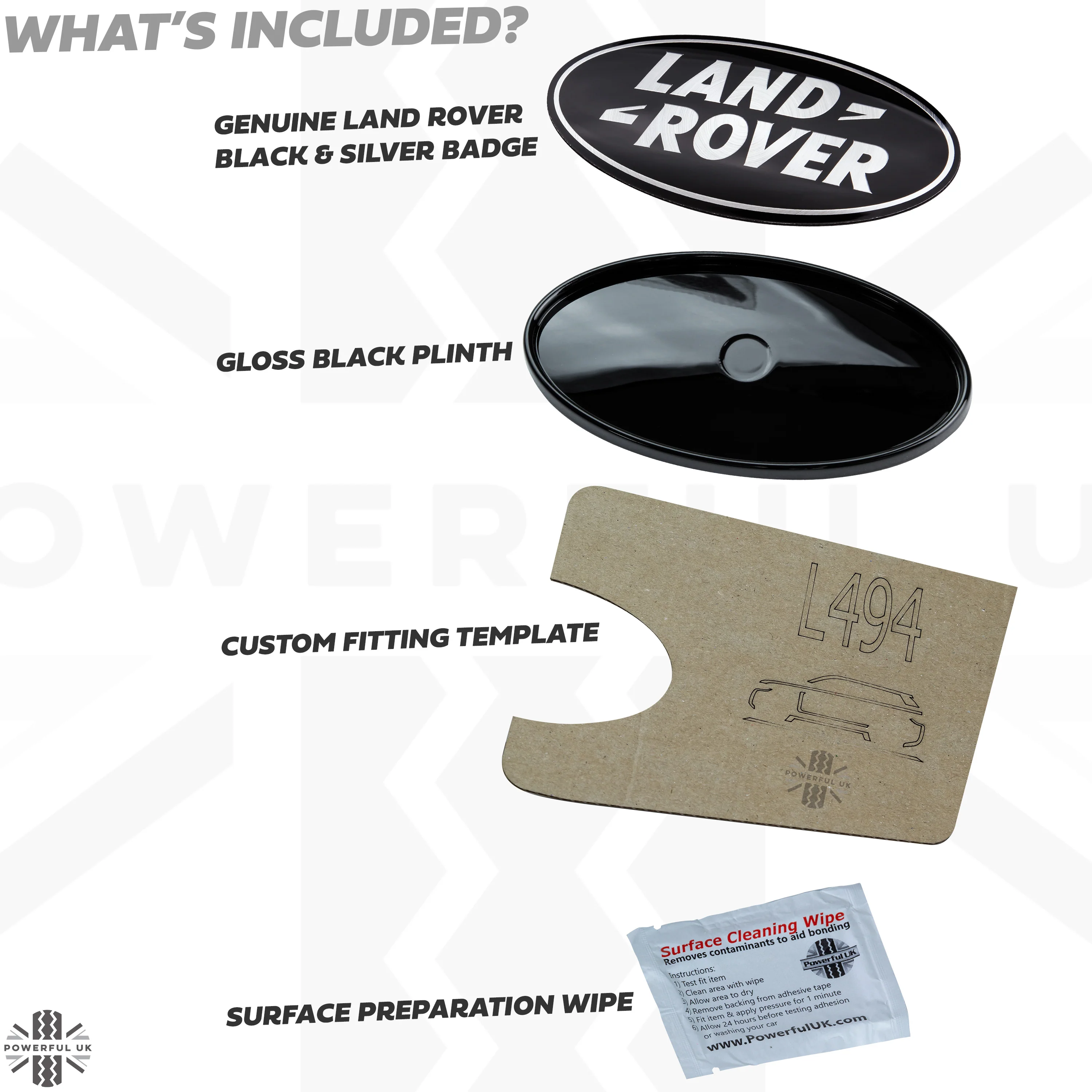 Black & Silver Badge on Gloss Black Plinth for Range Rover Sport L494 - Image 3