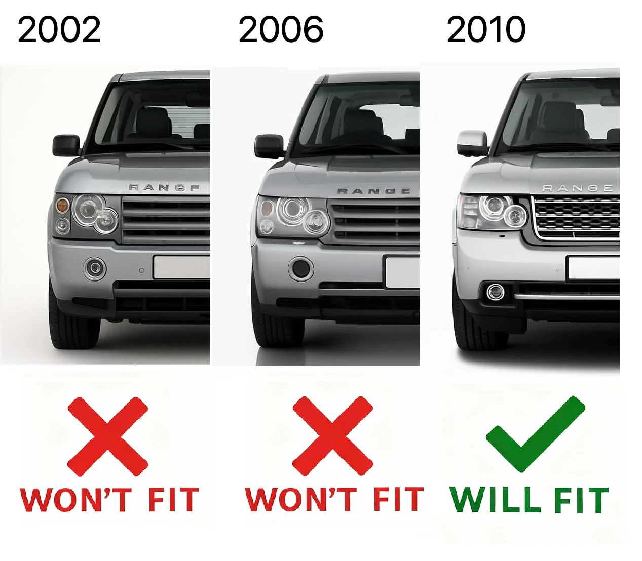 Black & Silver Front Grille for Range Rover L322 2010 on - Image 6