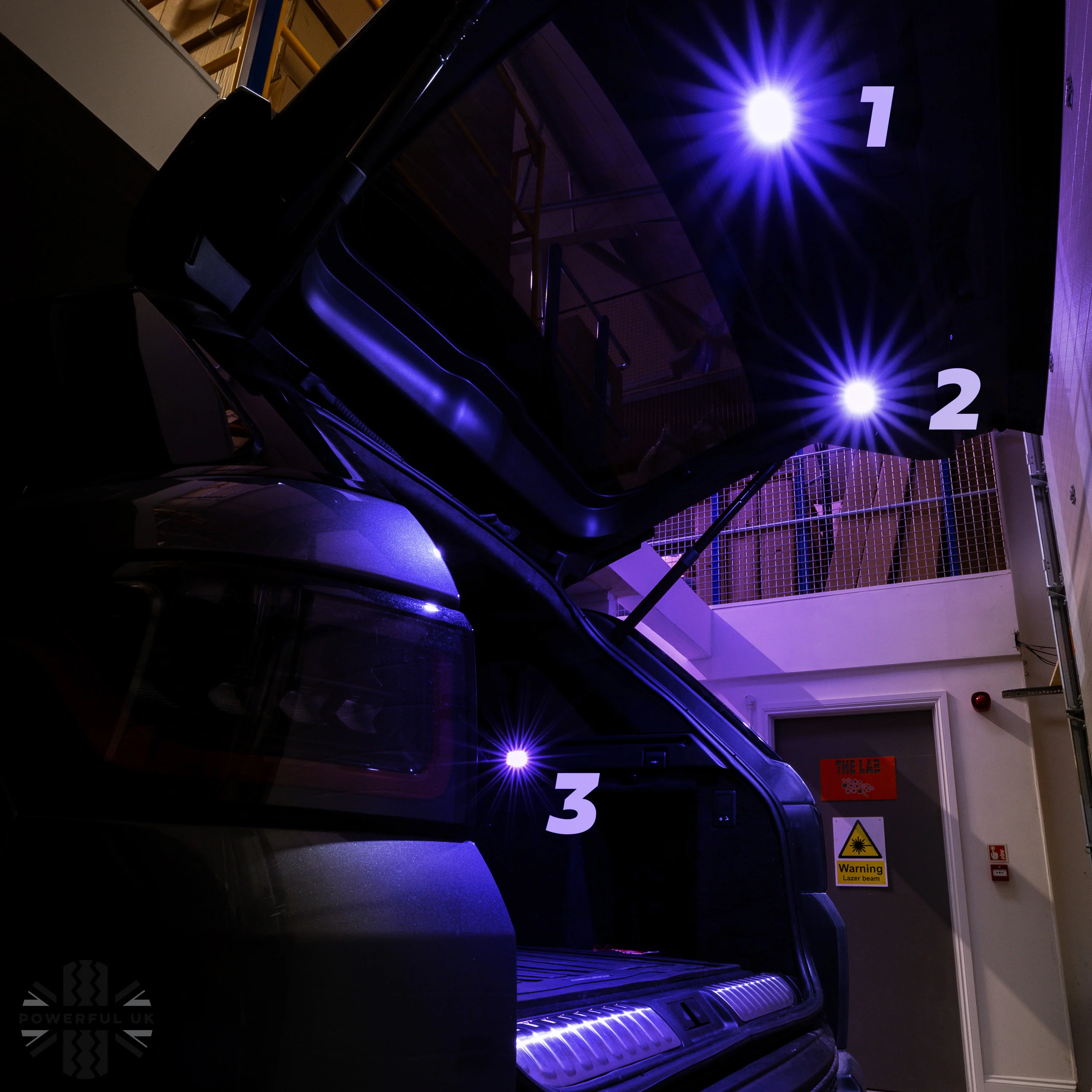 BLUE LED interior boot lamp upgrade for Range Rover L405 (3pc) - Image 7