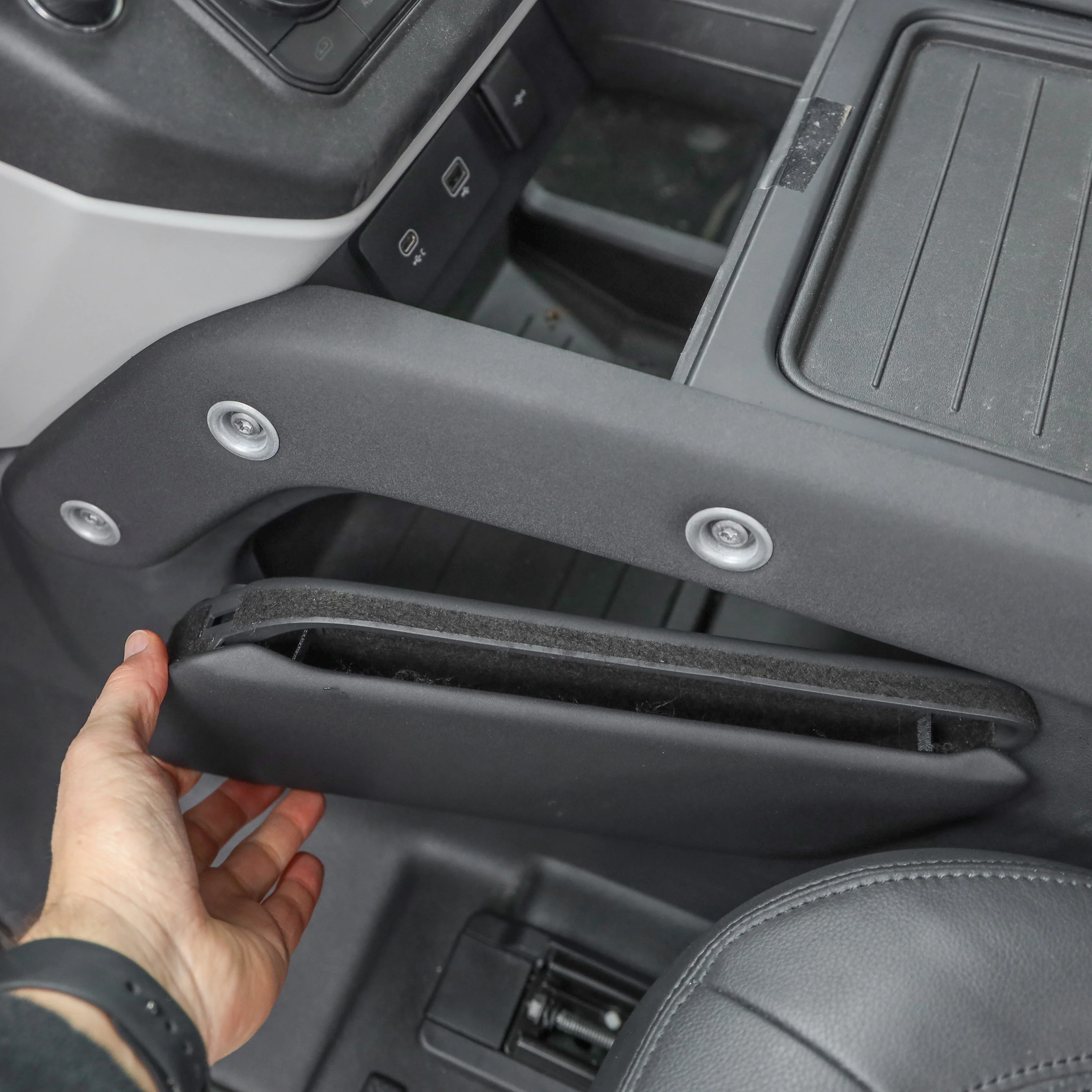 Centre Console Storage Panel for Land Rover Defender L663 in Lunar Grey - Left - Image 8