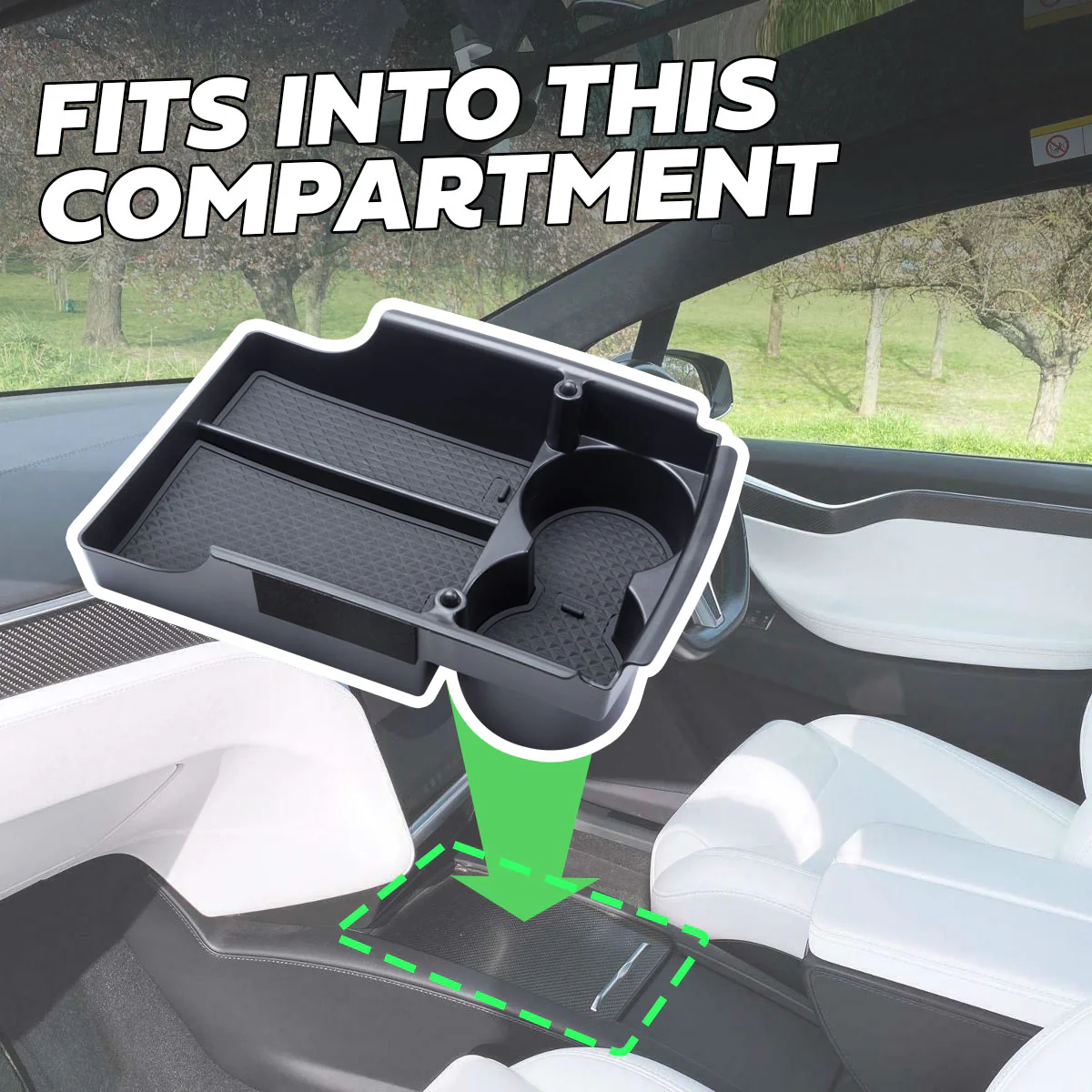 Centre Console Storage Tray/Cup Holder for Tesla 'Model S' & 'Model X' - Image 2