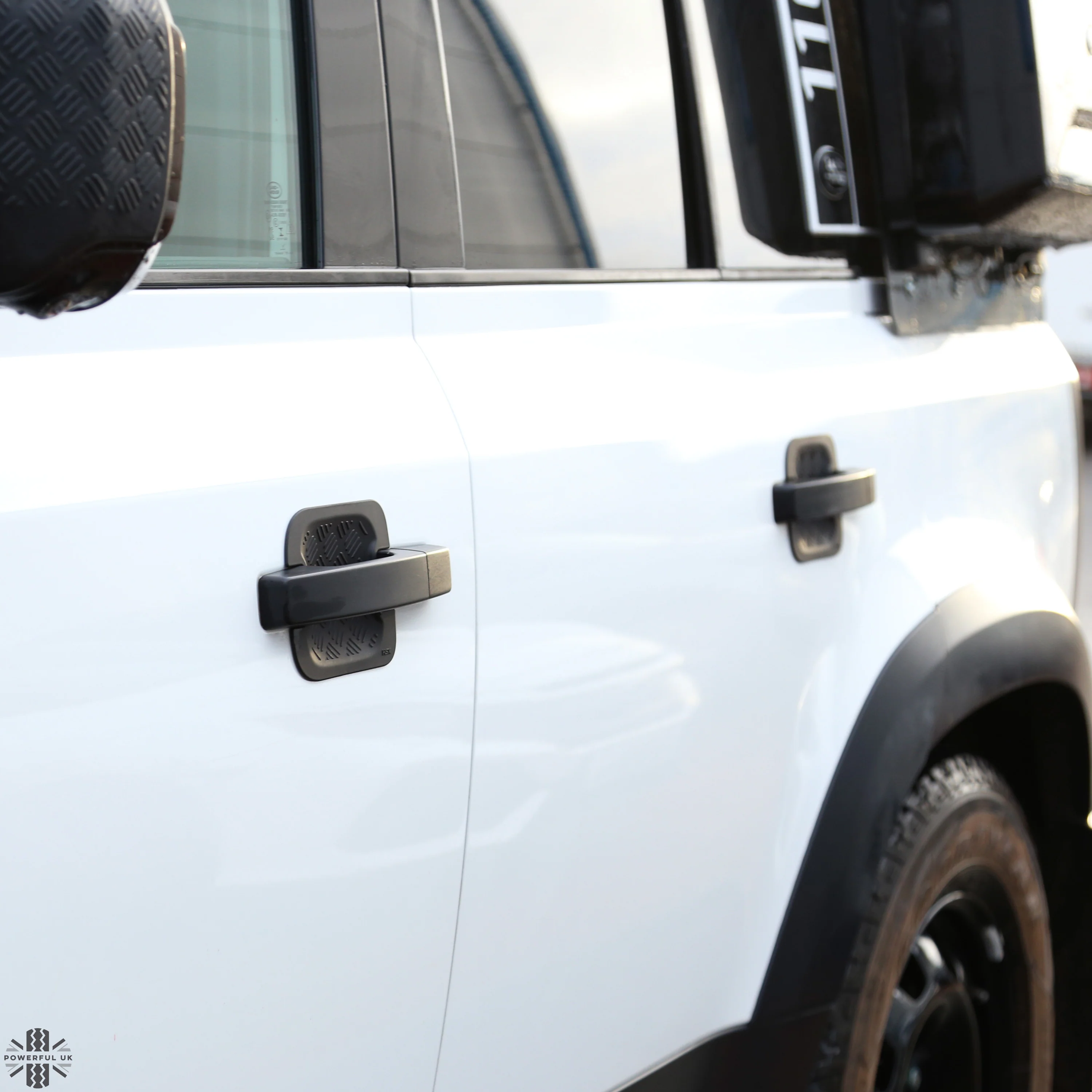 Chequer Plate Door Handle Scuff Plates (4pc) for Land Rover Defender L663 110/130 (4 door) - Image 2