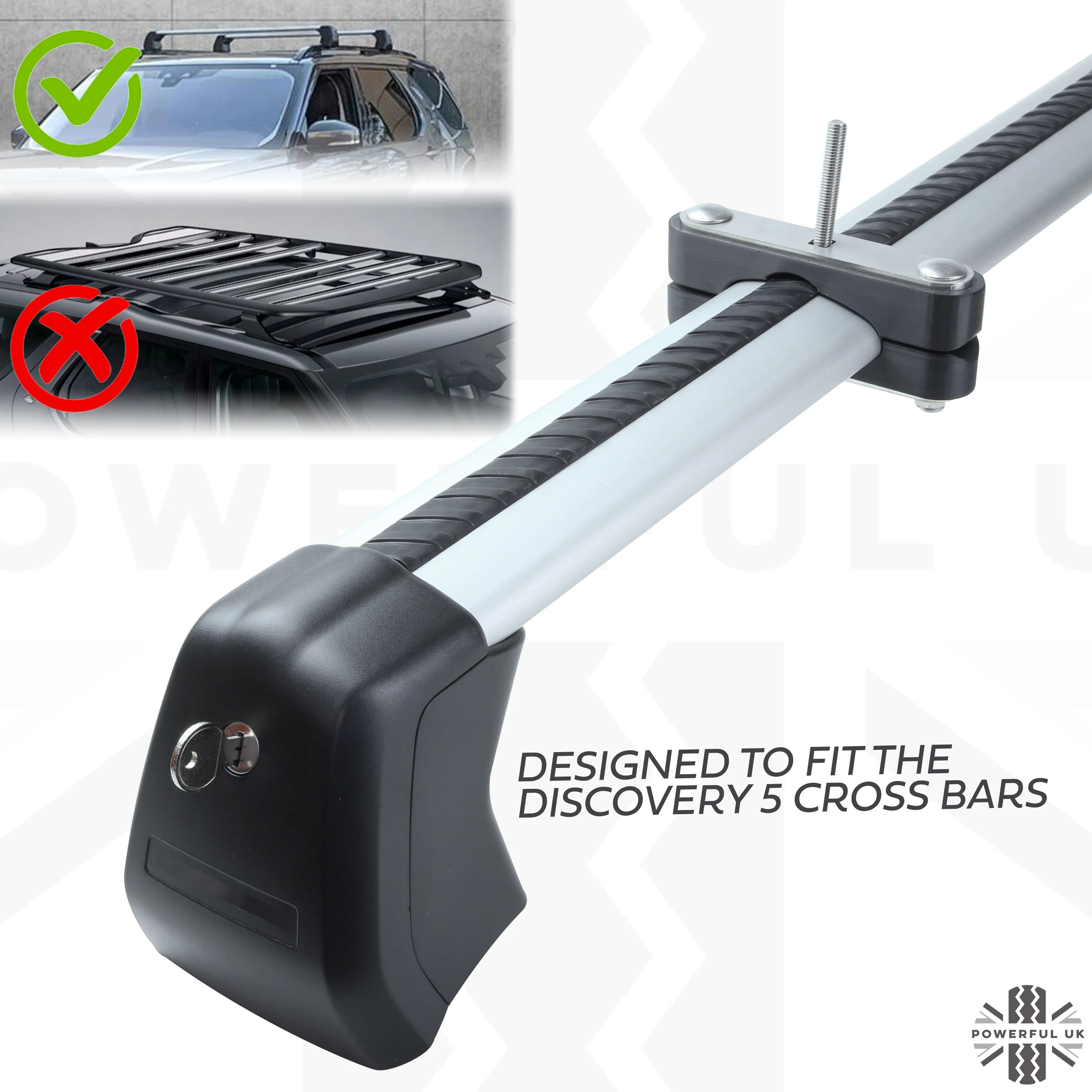 CROSS BAR Mount Clamp Kit for the Land Rover Discovery 5 - Kit D (Black) - Image 4