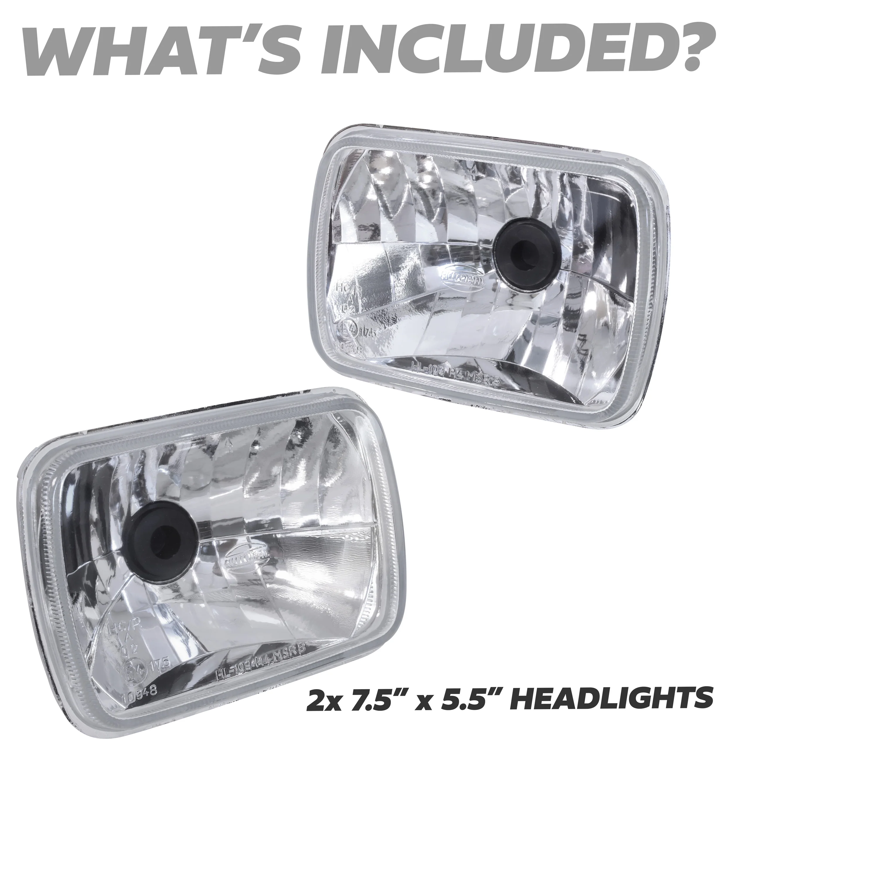 Crystal Square Headlights Toyota MR2 (Pair) H4 with E Mark - RHD - Image 3
