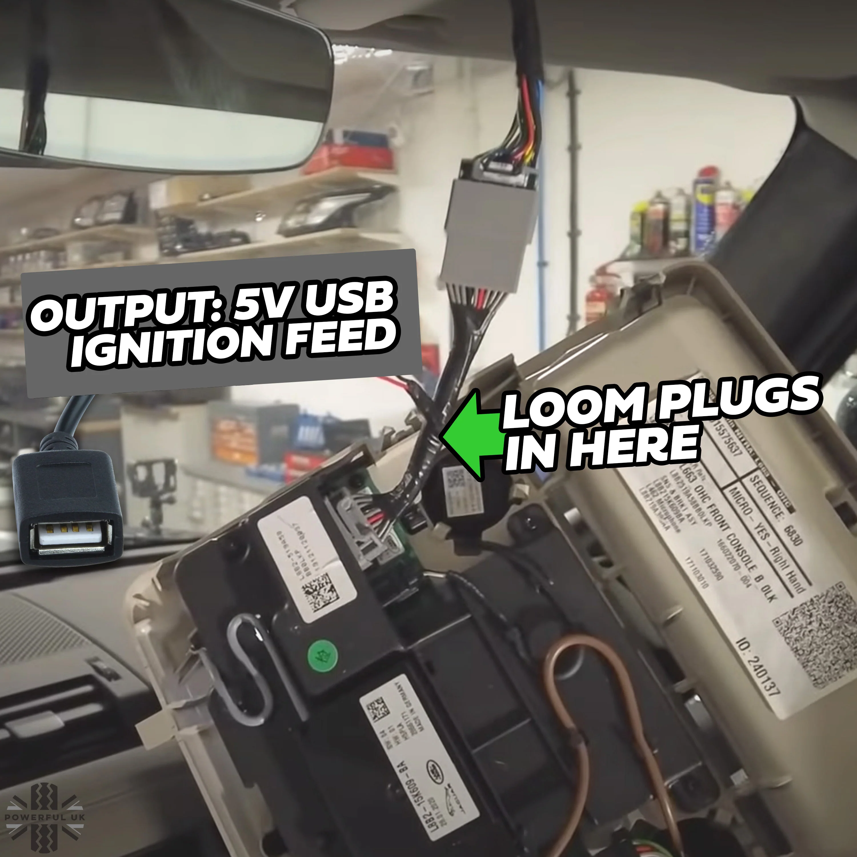 Dash Cam Overhead Console Wiring Kit for Range Rover Sport L494 - USB-C - Image 4