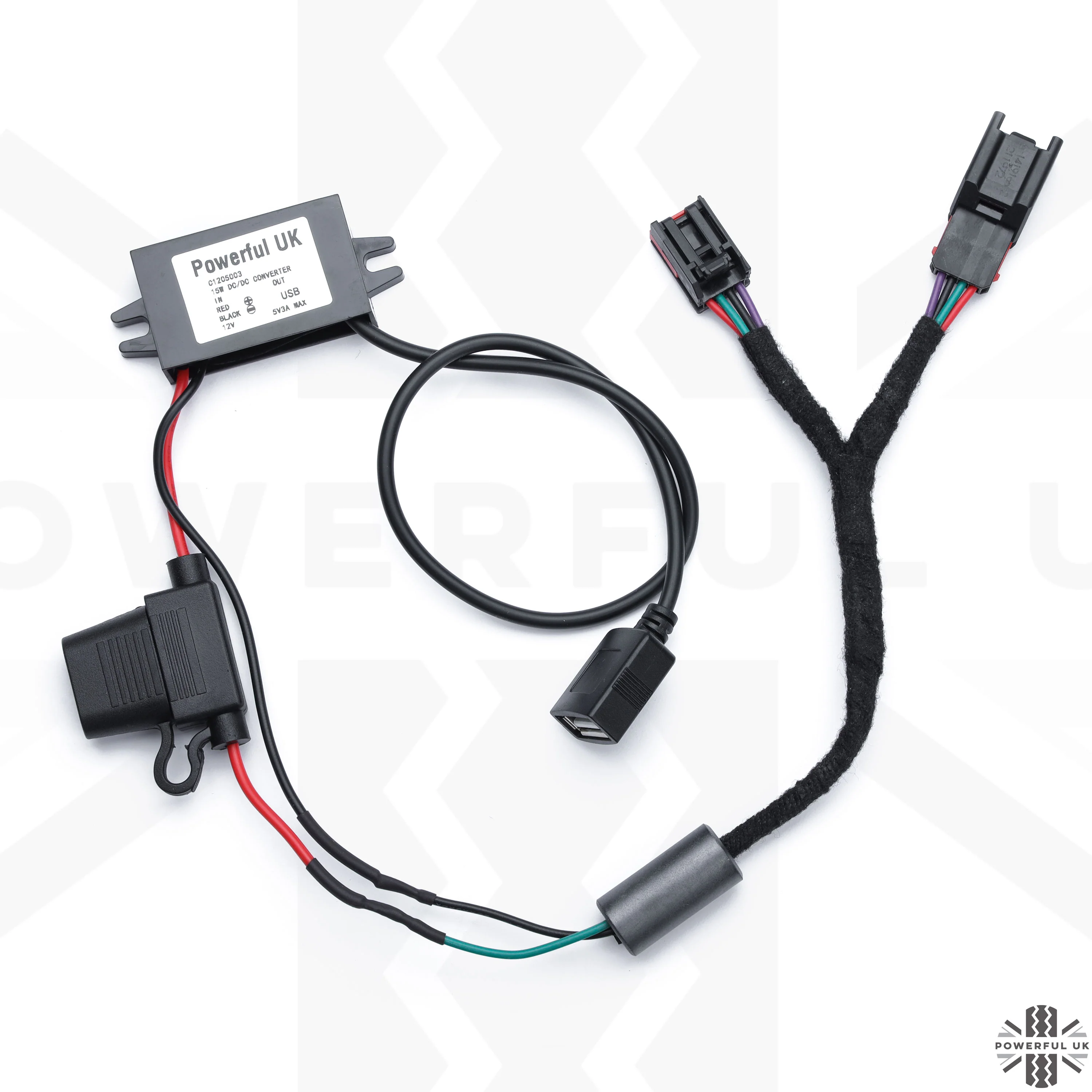 Dash Cam Overhead Console Wiring Kit loom for Land Rover Discovery 3/4 - USB-A - Image 2